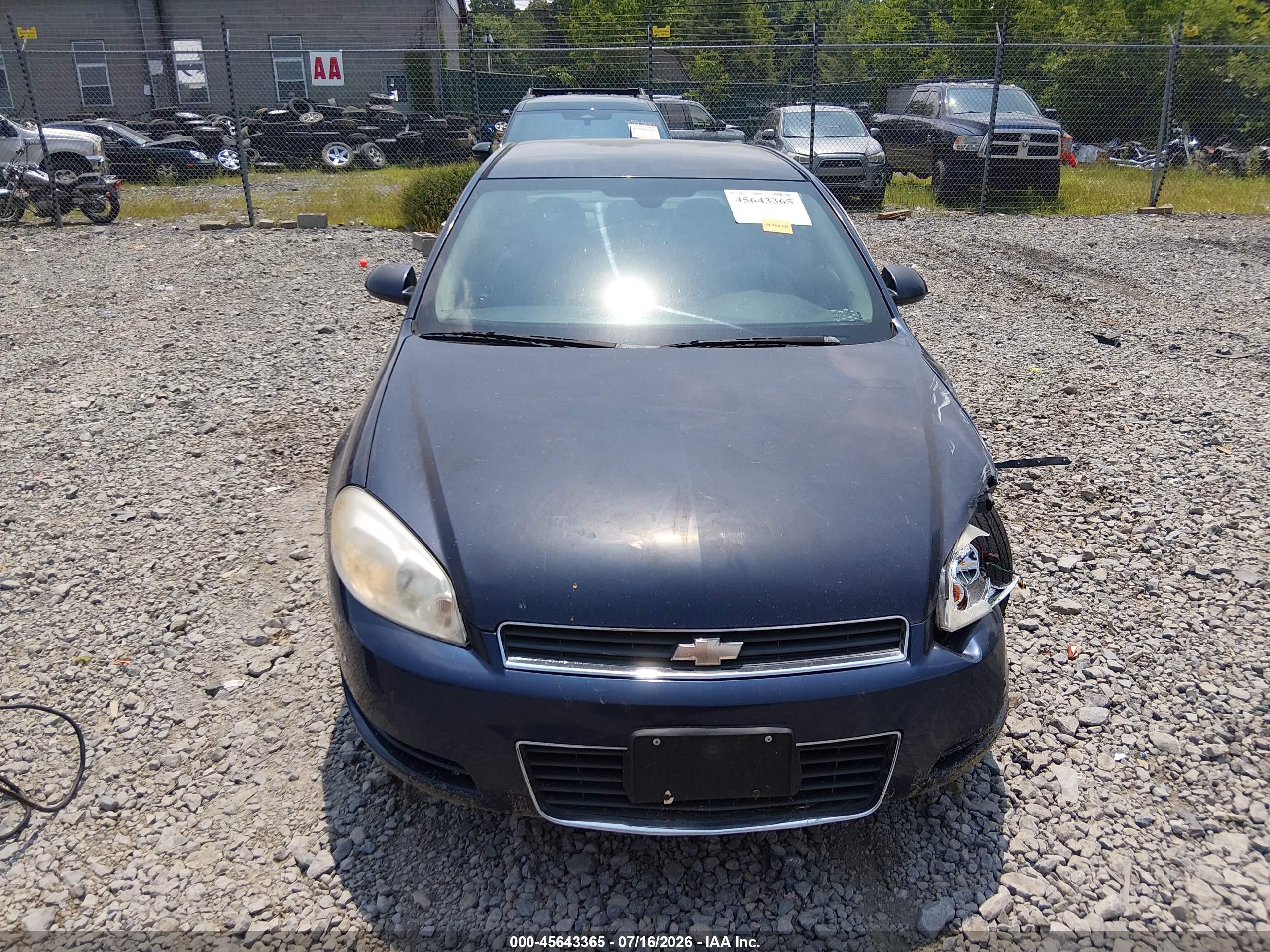 2007 Chevrolet Impala 3.5l Lt Blue vin: 2G1WT58K079232188