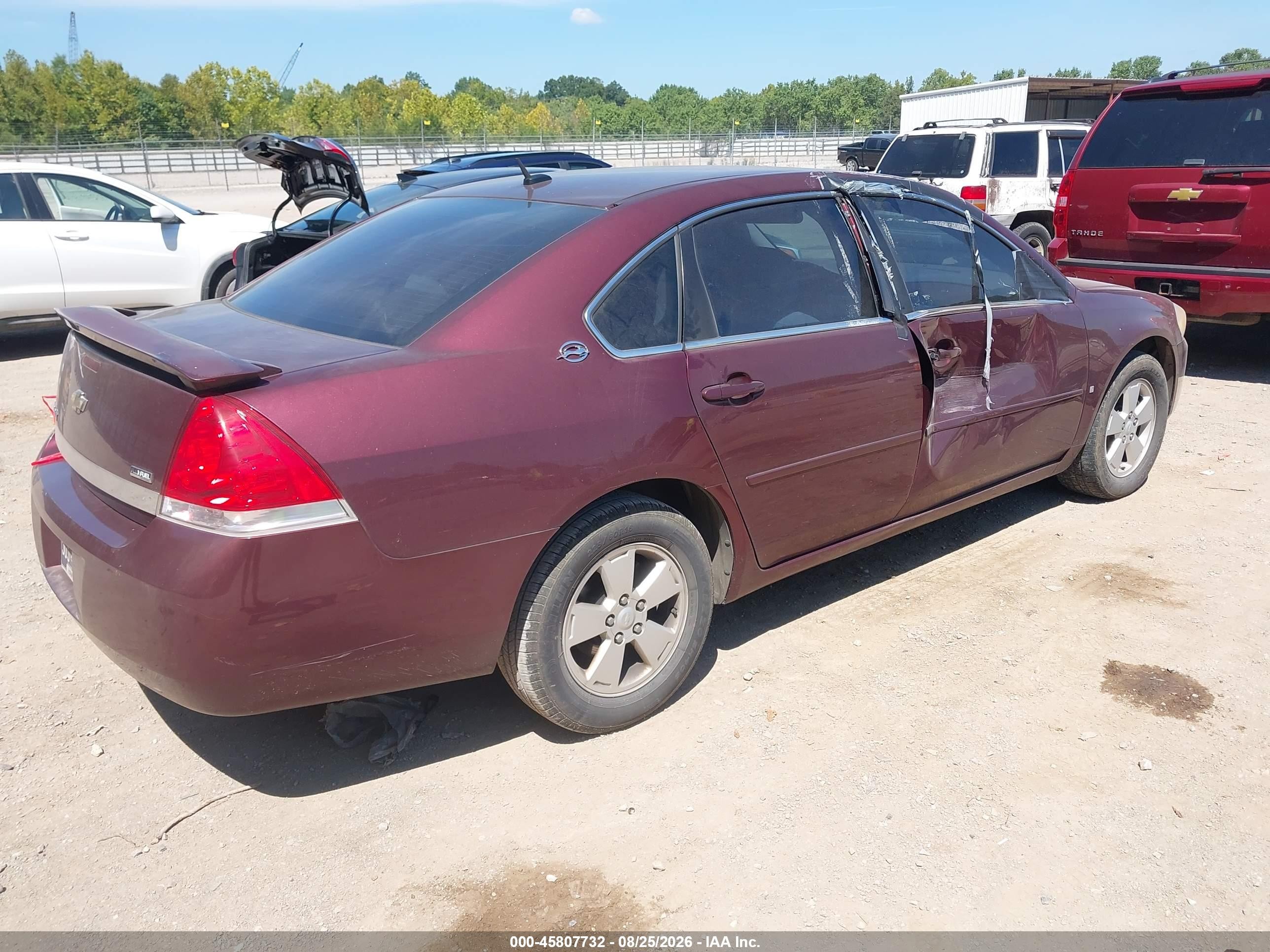 2007 Chevrolet Impala 3.5l Lt Темно-бордовый vin: 2G1WT58K079256202