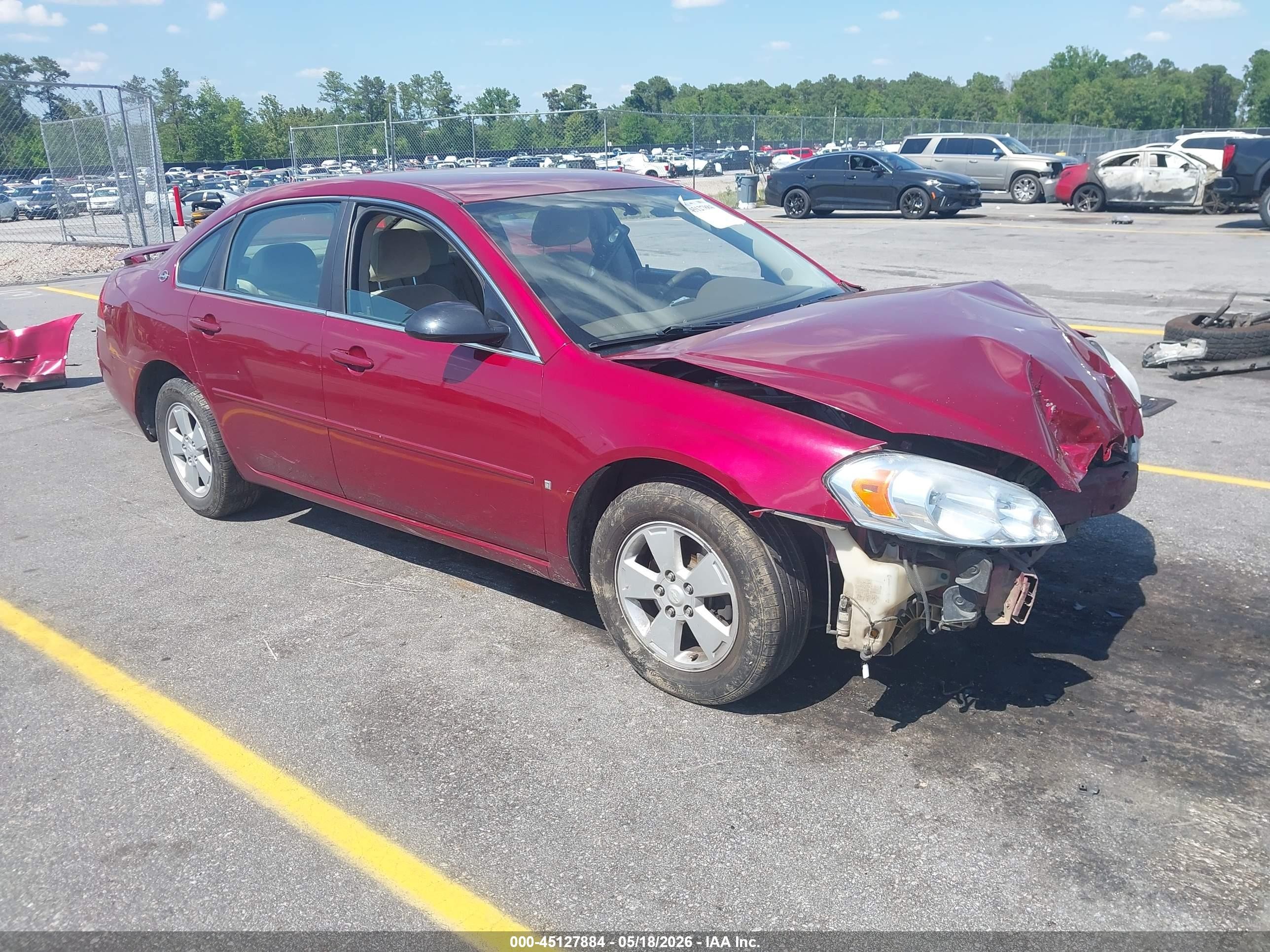 2008 Chevrolet Impala Lt Red vin: 2G1WT58K081334199