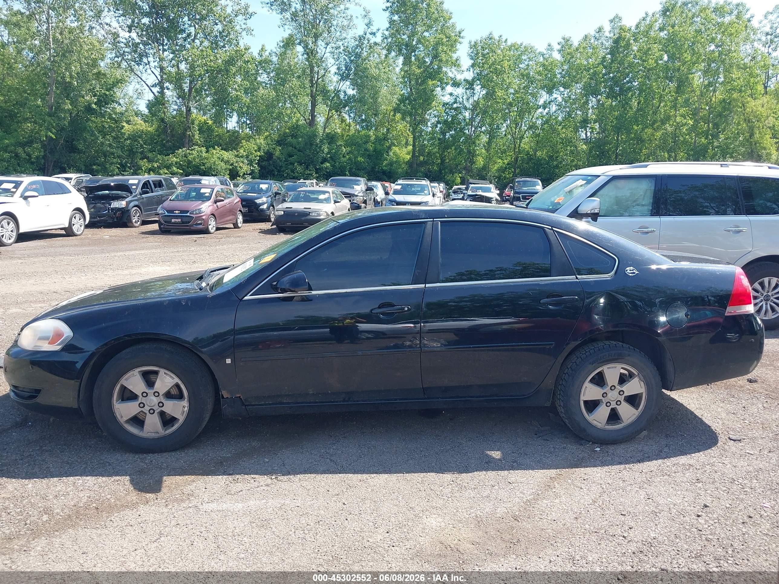 2007 Chevrolet Impala Lt Black vin: 2G1WT58K179405782