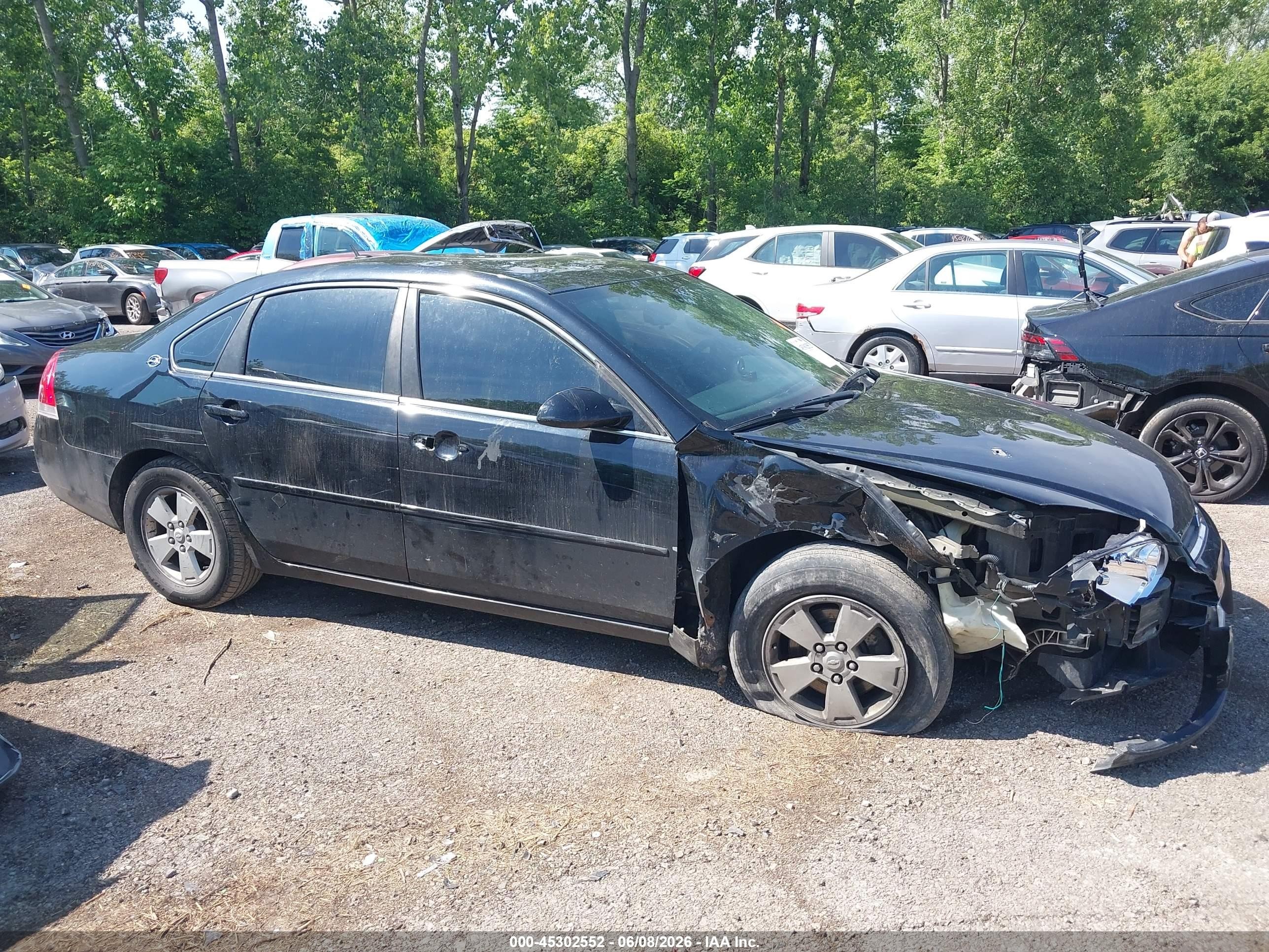 2007 Chevrolet Impala Lt Black vin: 2G1WT58K179405782