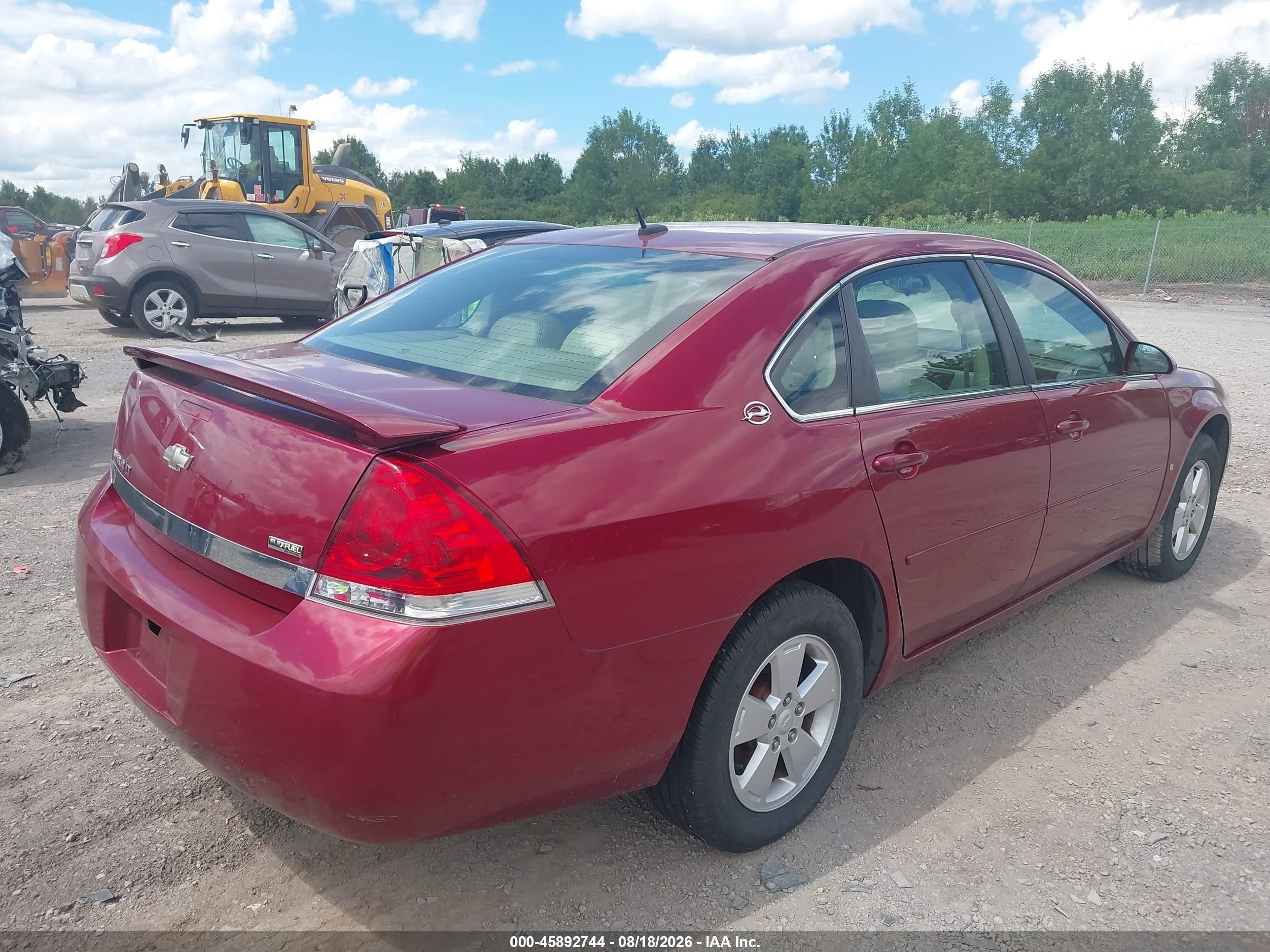 2008 Chevrolet Impala Lt Red vin: 2G1WT58K181367082
