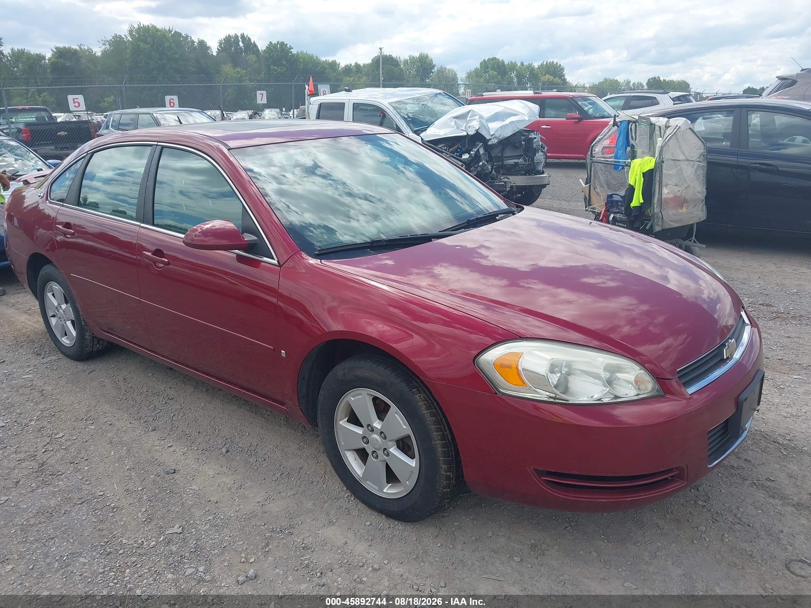 2008 Chevrolet Impala Lt Red vin: 2G1WT58K181367082