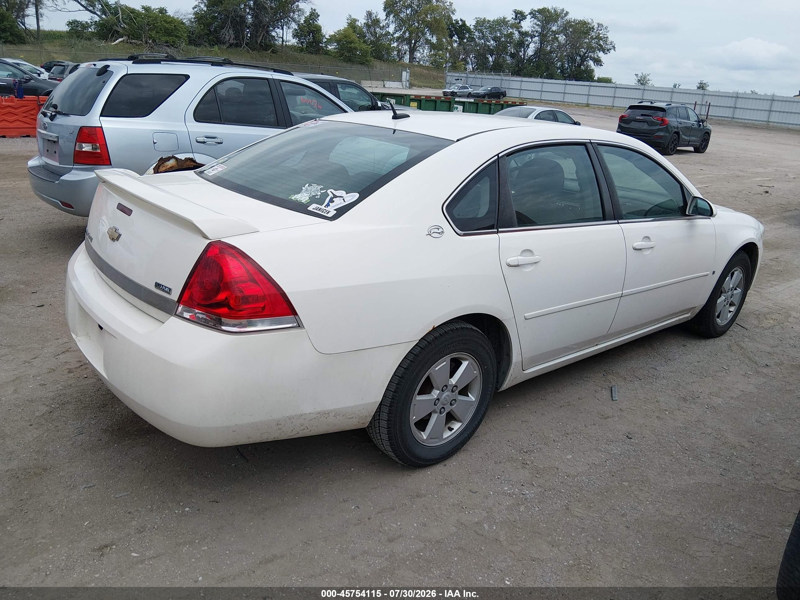 2008 Chevrolet Impala Lt White vin: 2G1WT58K189219659
