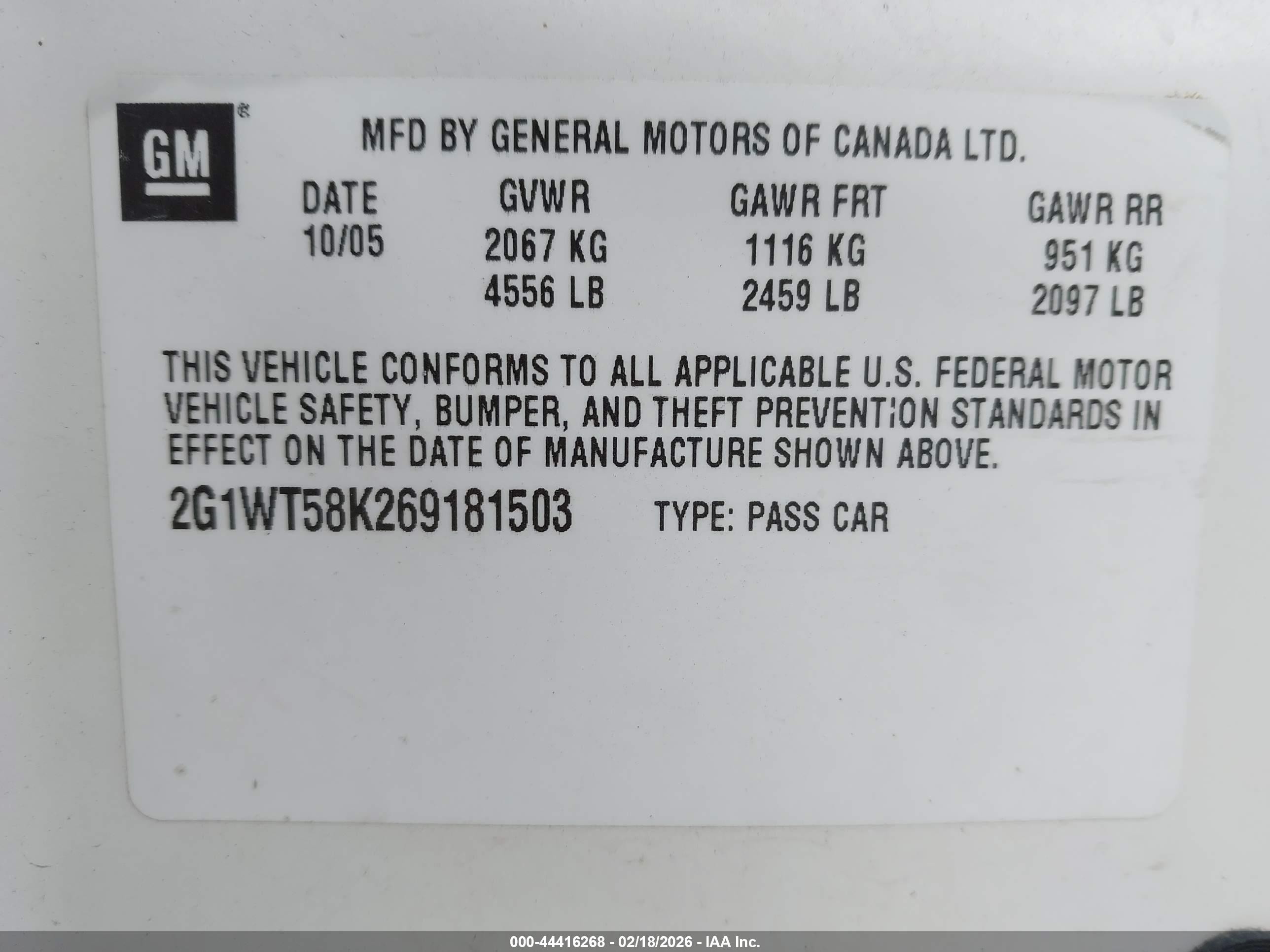 2006 Chevrolet Impala Lt White vin: 2G1WT58K269181503