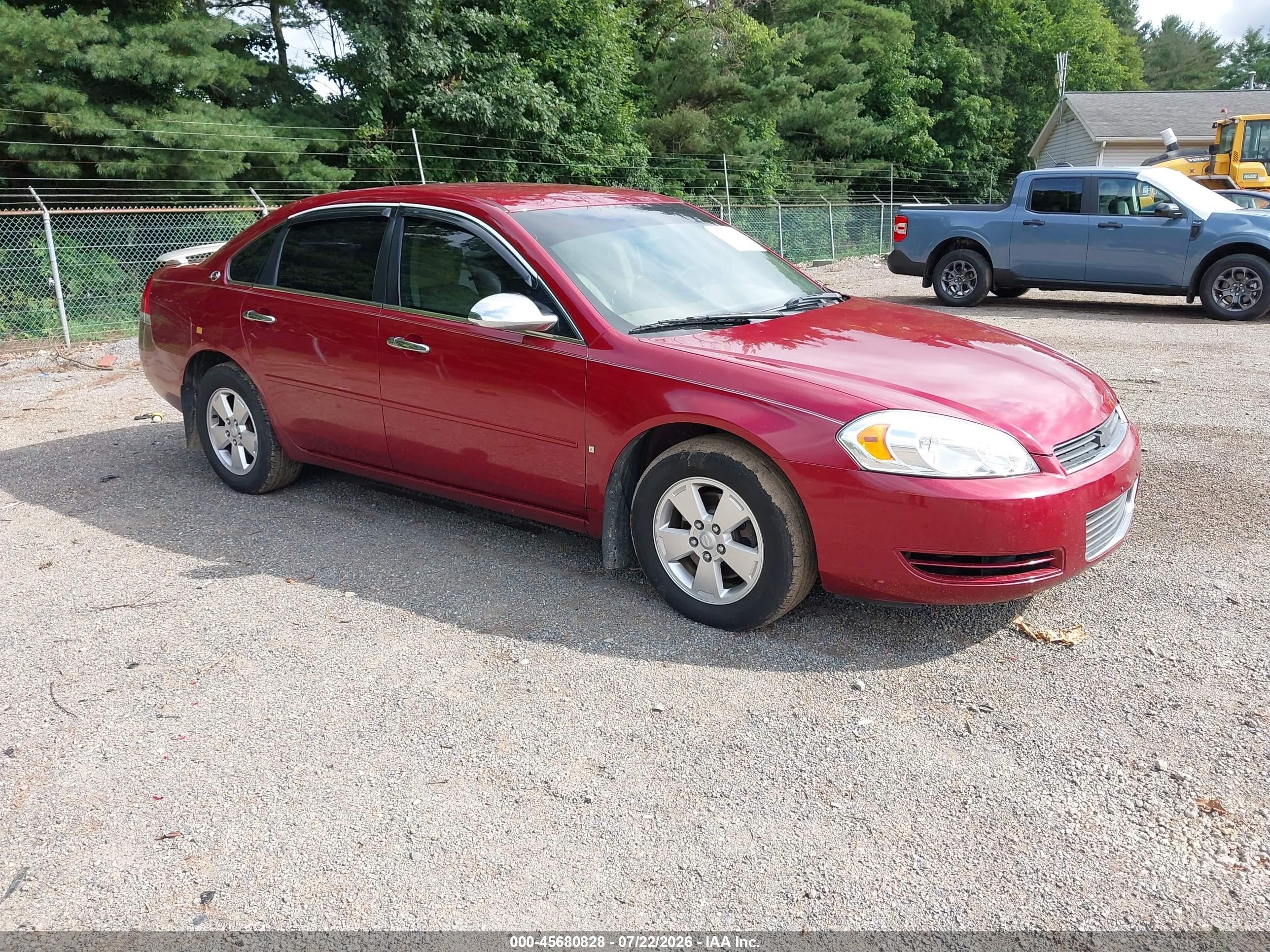 2007 Chevrolet Impala 3.5l Lt Red vin: 2G1WT58K279270182