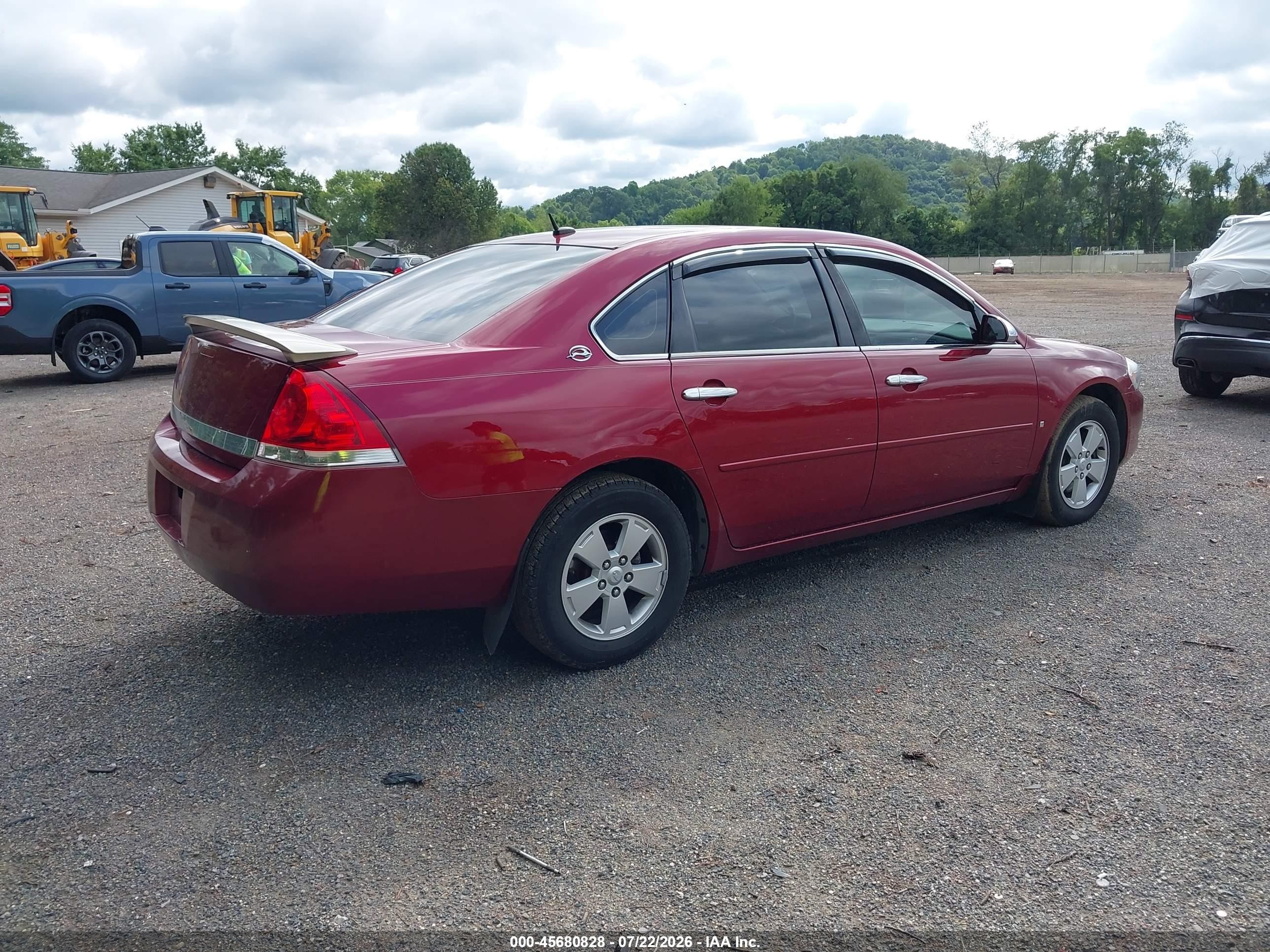 2007 Chevrolet Impala 3.5l Lt Red vin: 2G1WT58K279270182
