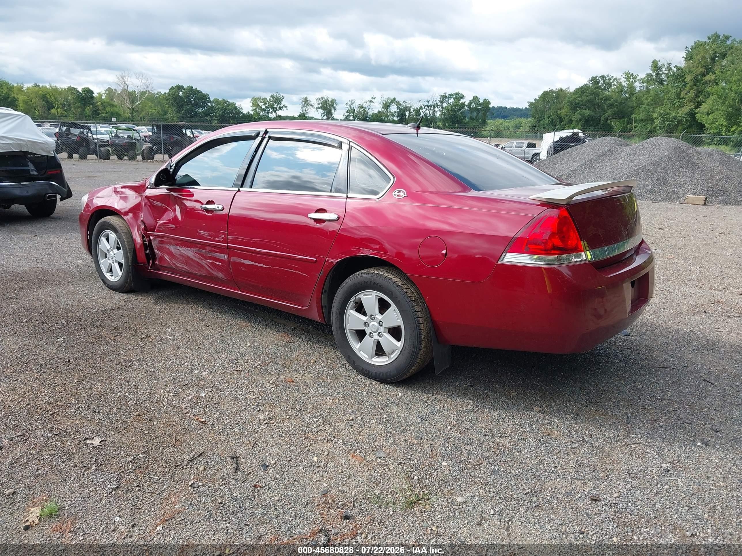 2007 Chevrolet Impala 3.5l Lt Red vin: 2G1WT58K279270182