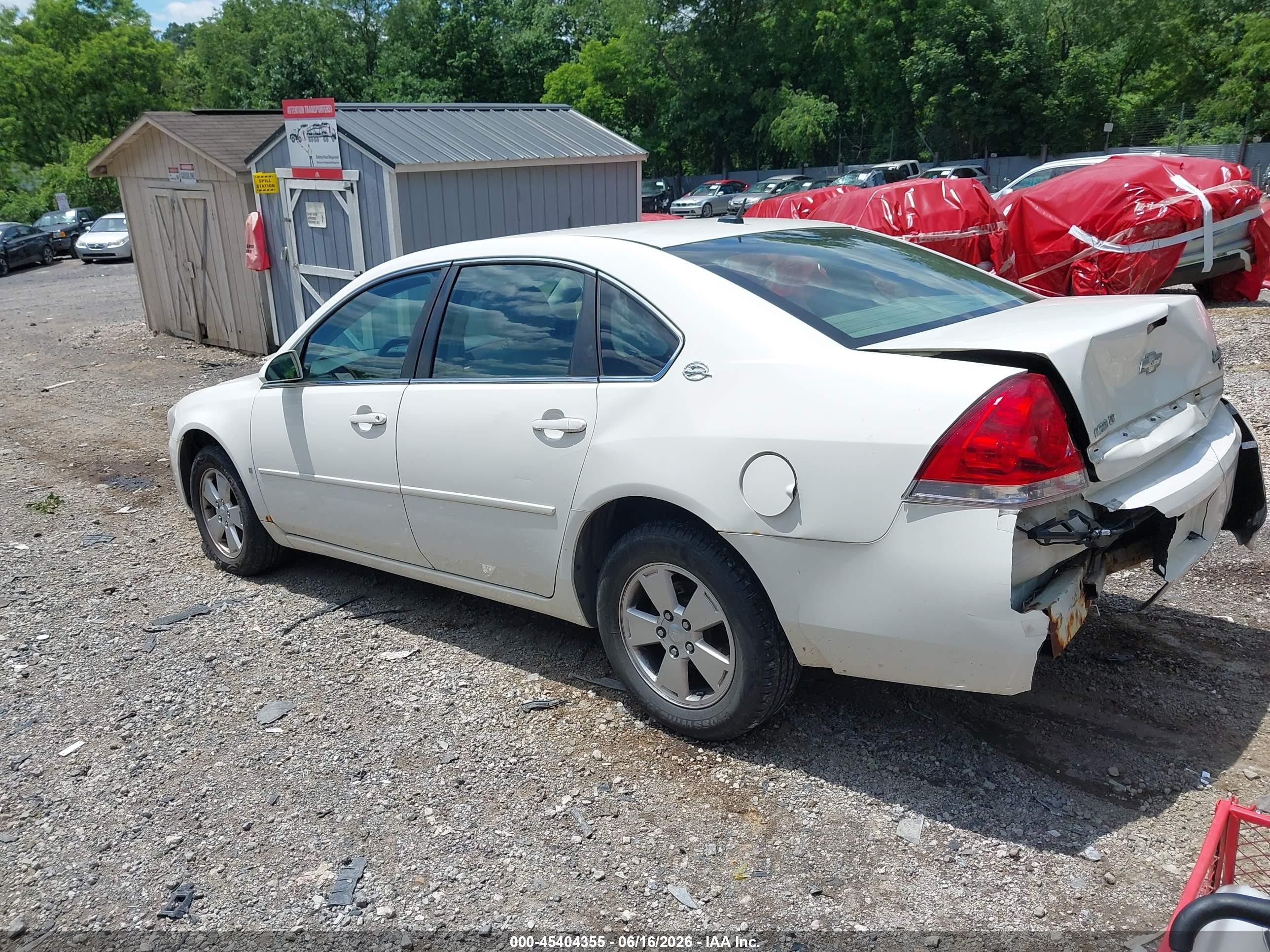 2007 Chevrolet Impala Lt White vin: 2G1WT58K279323253