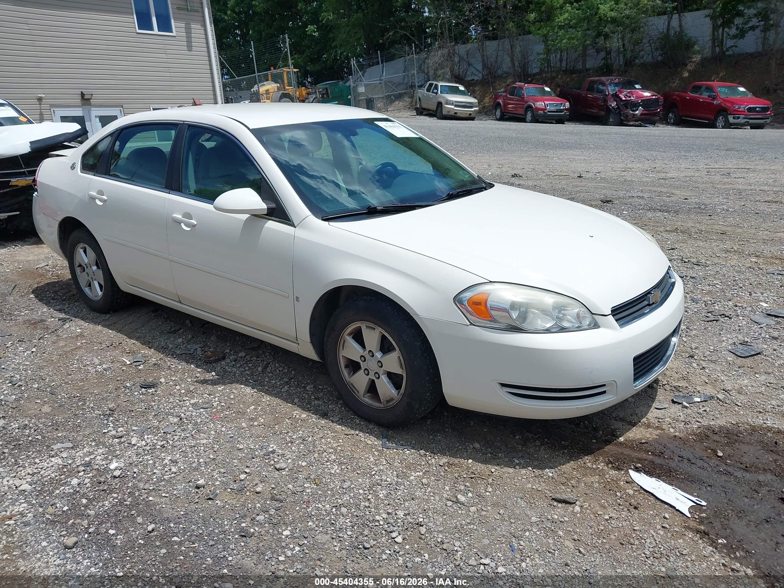 2007 Chevrolet Impala Lt White vin: 2G1WT58K279323253