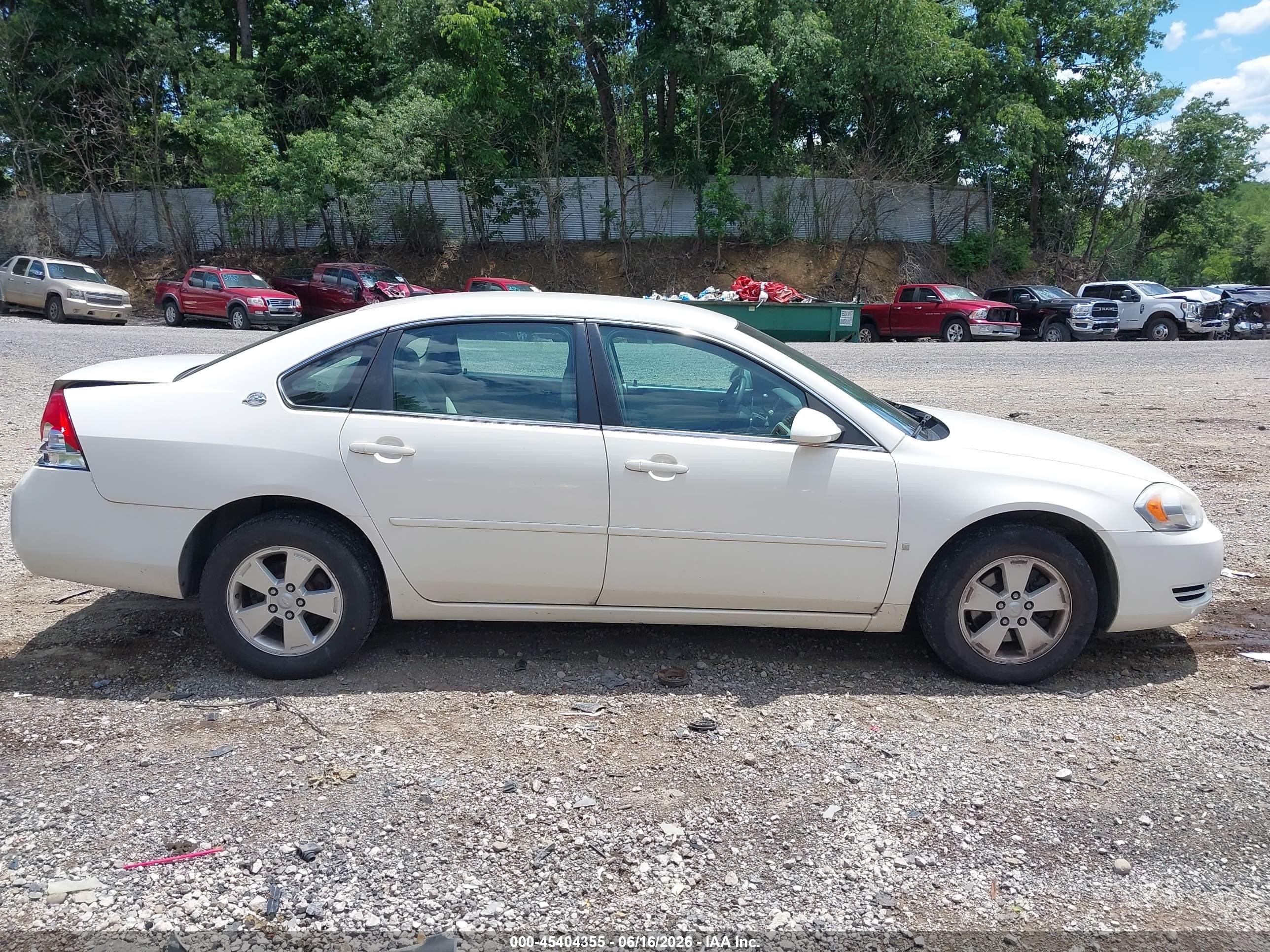 2007 Chevrolet Impala Lt White vin: 2G1WT58K279323253