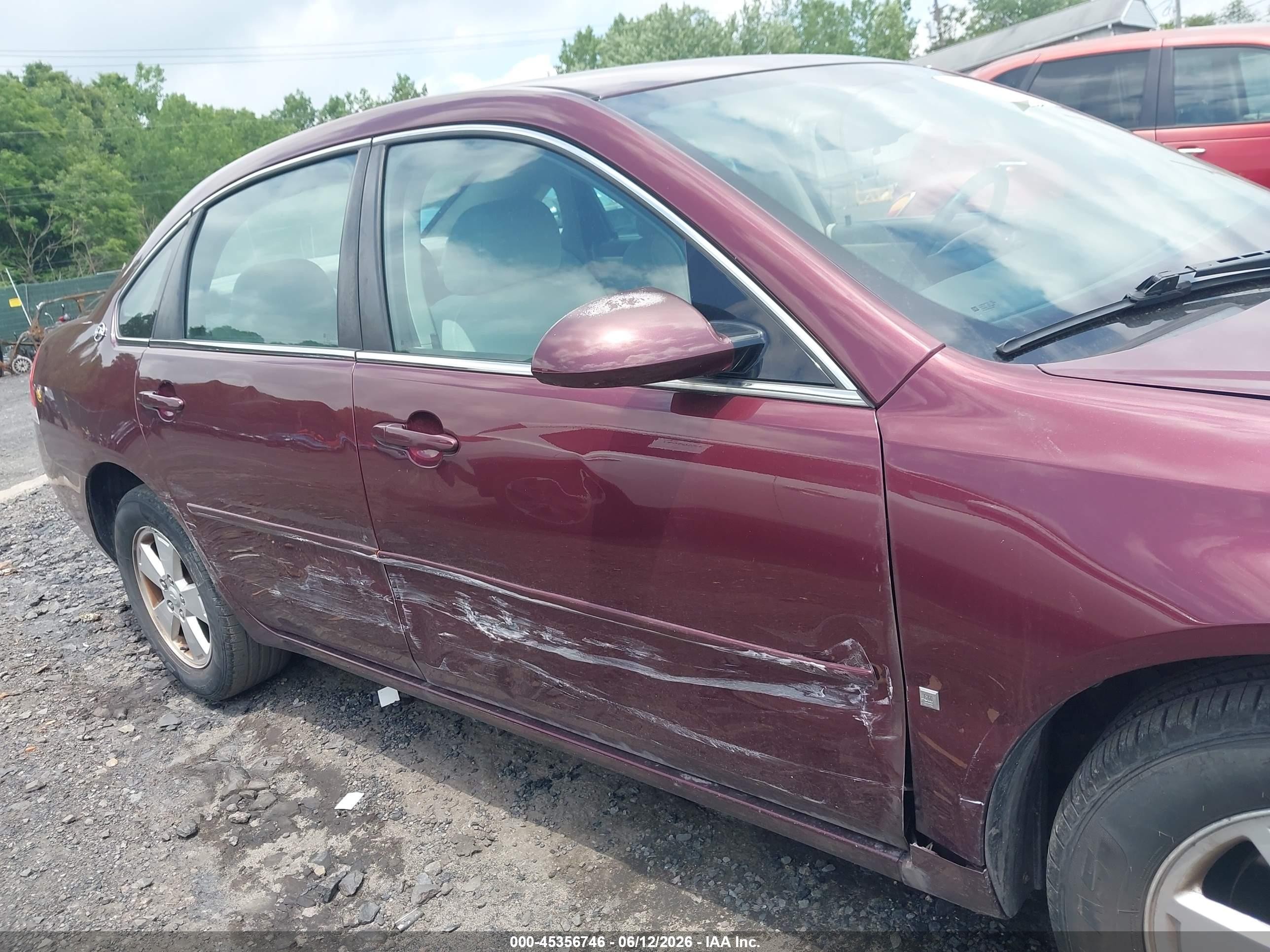 2007 Chevrolet Impala Lt Бордовый vin: 2G1WT58K279324192