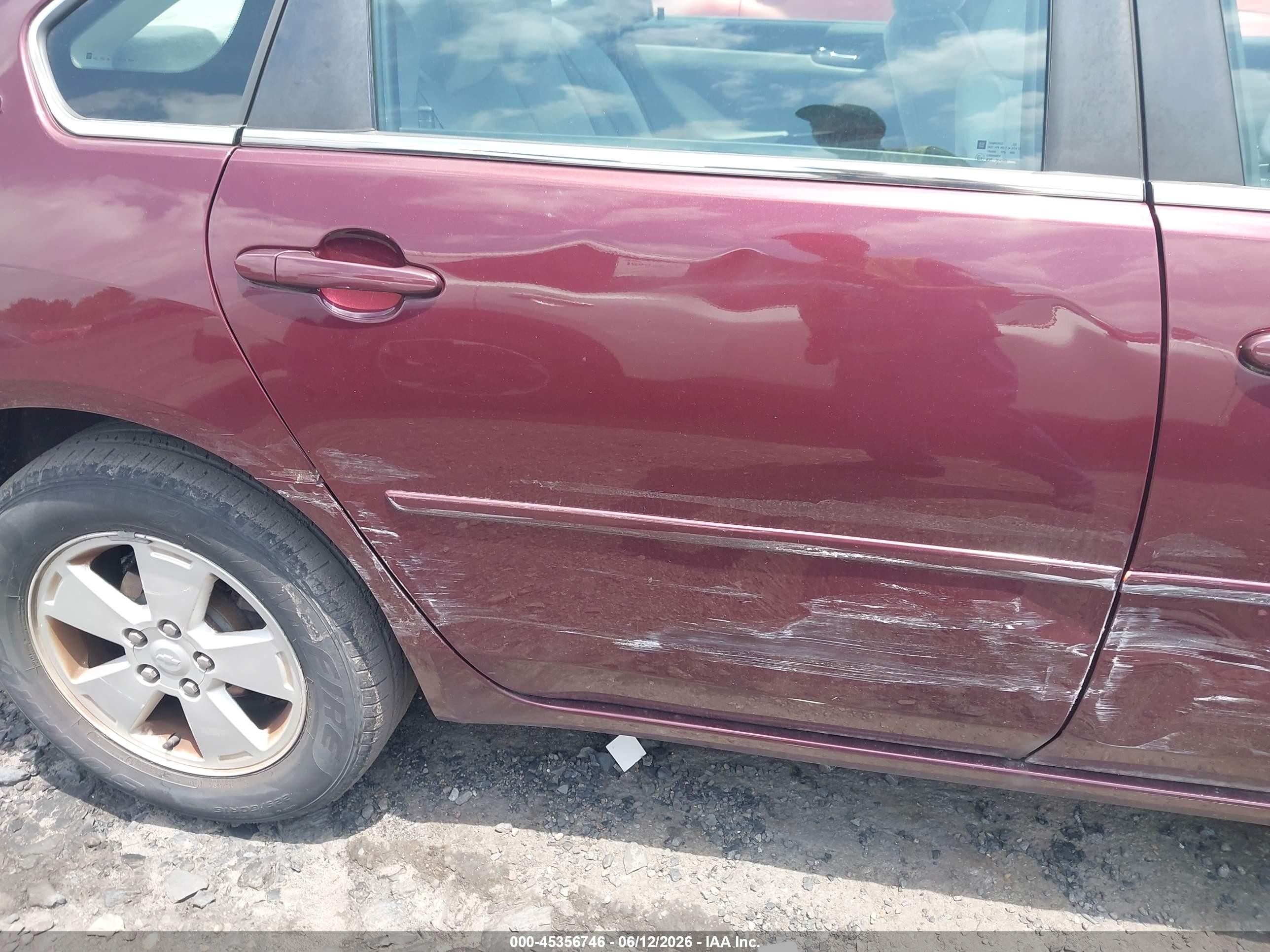2007 Chevrolet Impala Lt Бордовый vin: 2G1WT58K279324192
