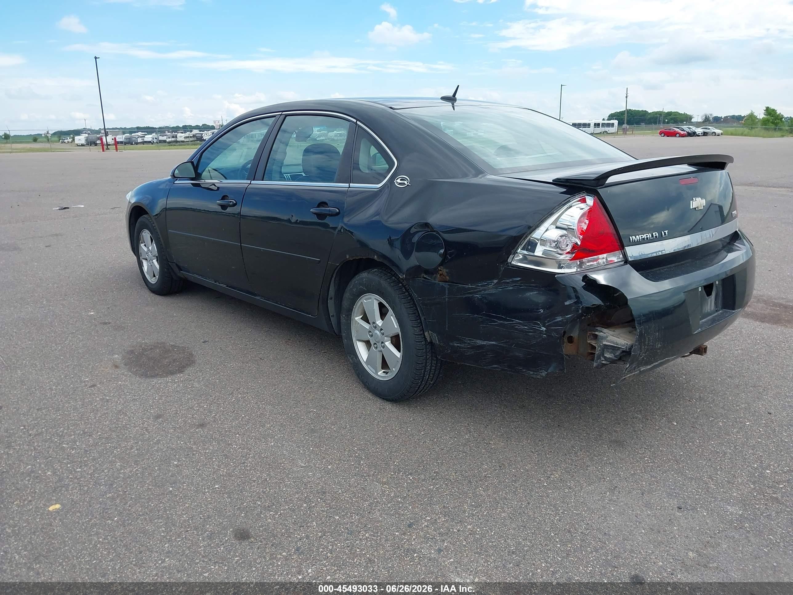2008 Chevrolet Impala Lt Black vin: 2G1WT58K281289640