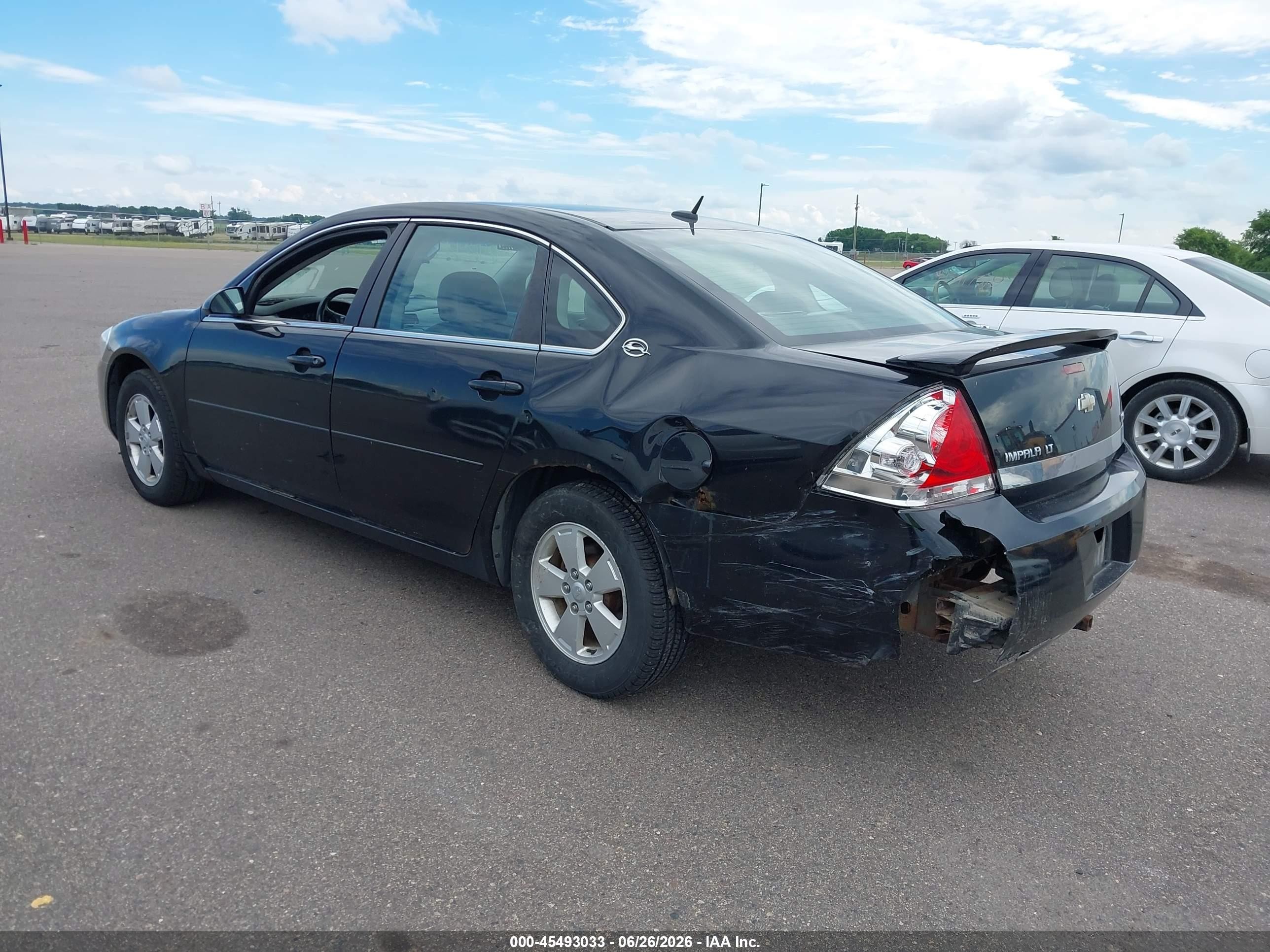 2008 Chevrolet Impala Lt Black vin: 2G1WT58K281289640
