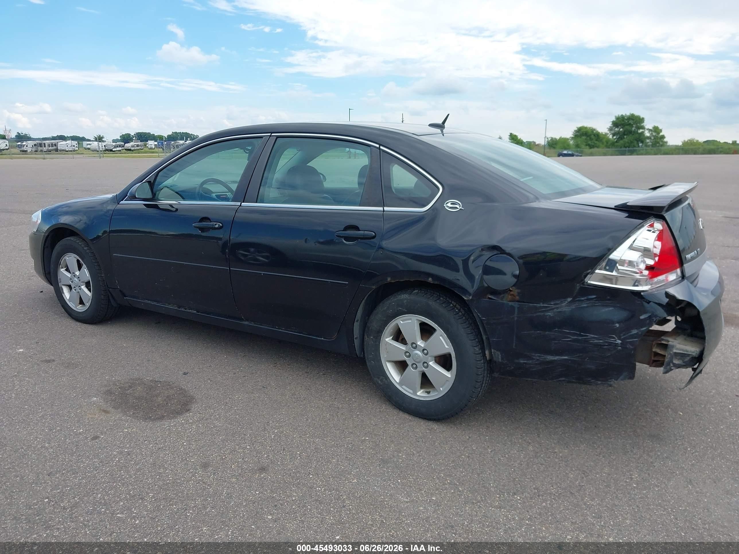 2008 Chevrolet Impala Lt Black vin: 2G1WT58K281289640
