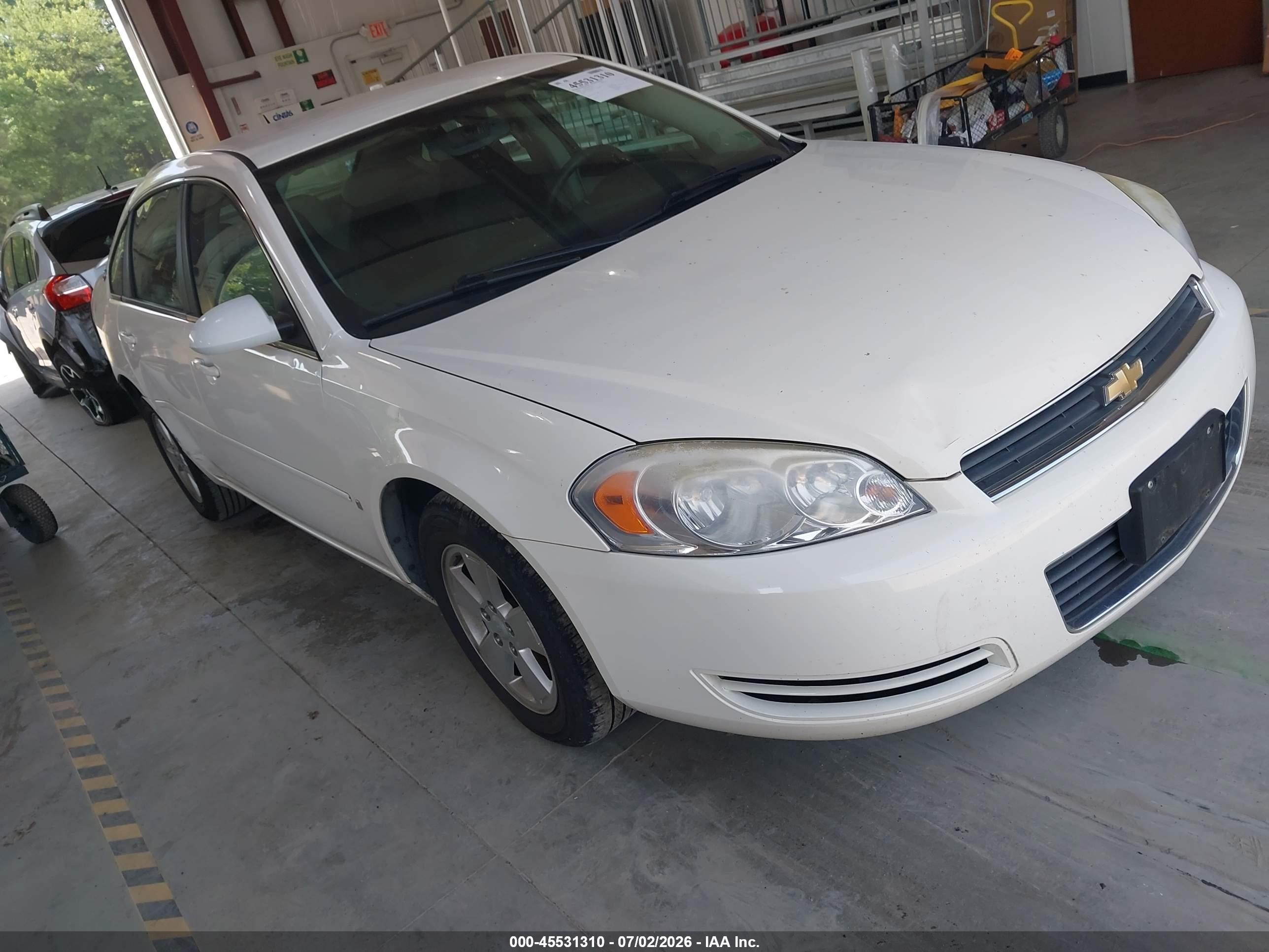 2008 Chevrolet Impala Lt White vin: 2G1WT58K281355331