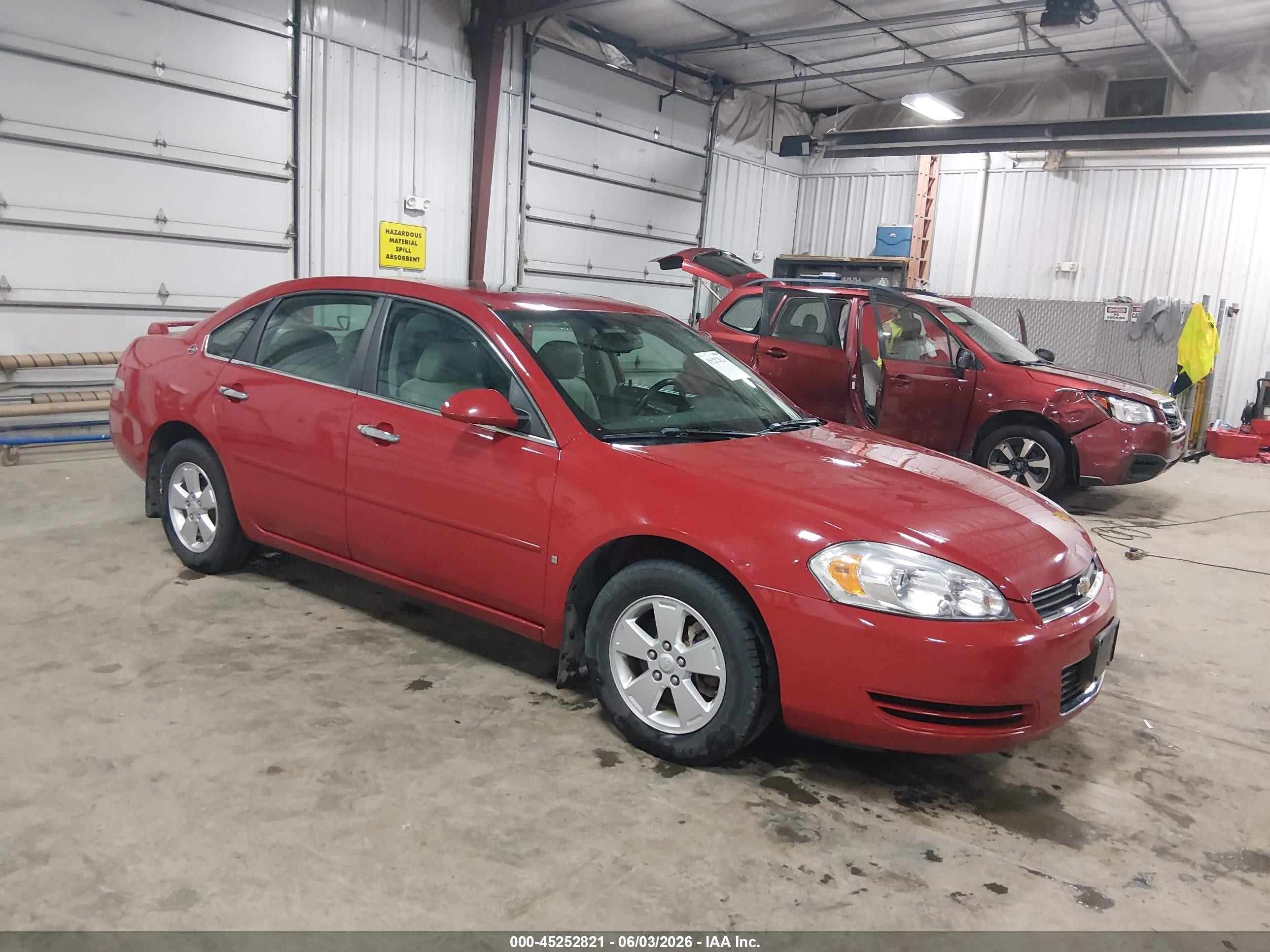 2008 Chevrolet Impala Lt Red vin: 2G1WT58K289264786
