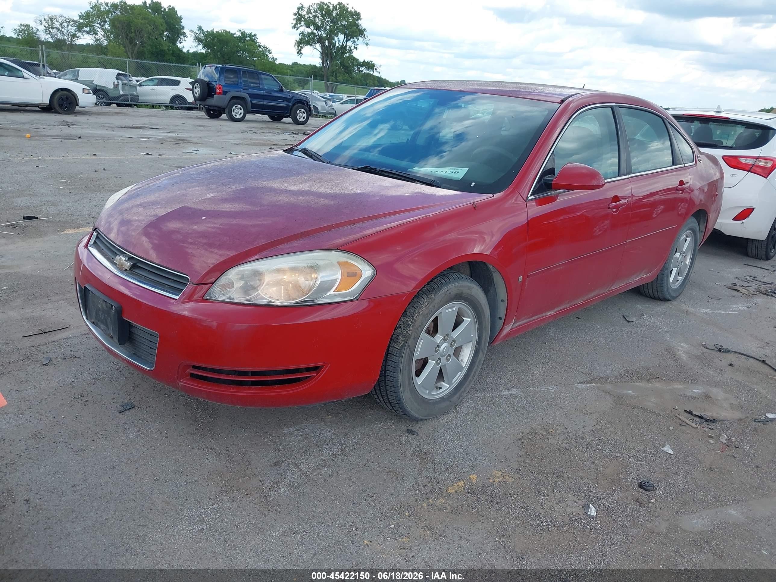 2007 Chevrolet Impala 3.5l Lt Red vin: 2G1WT58K379218883