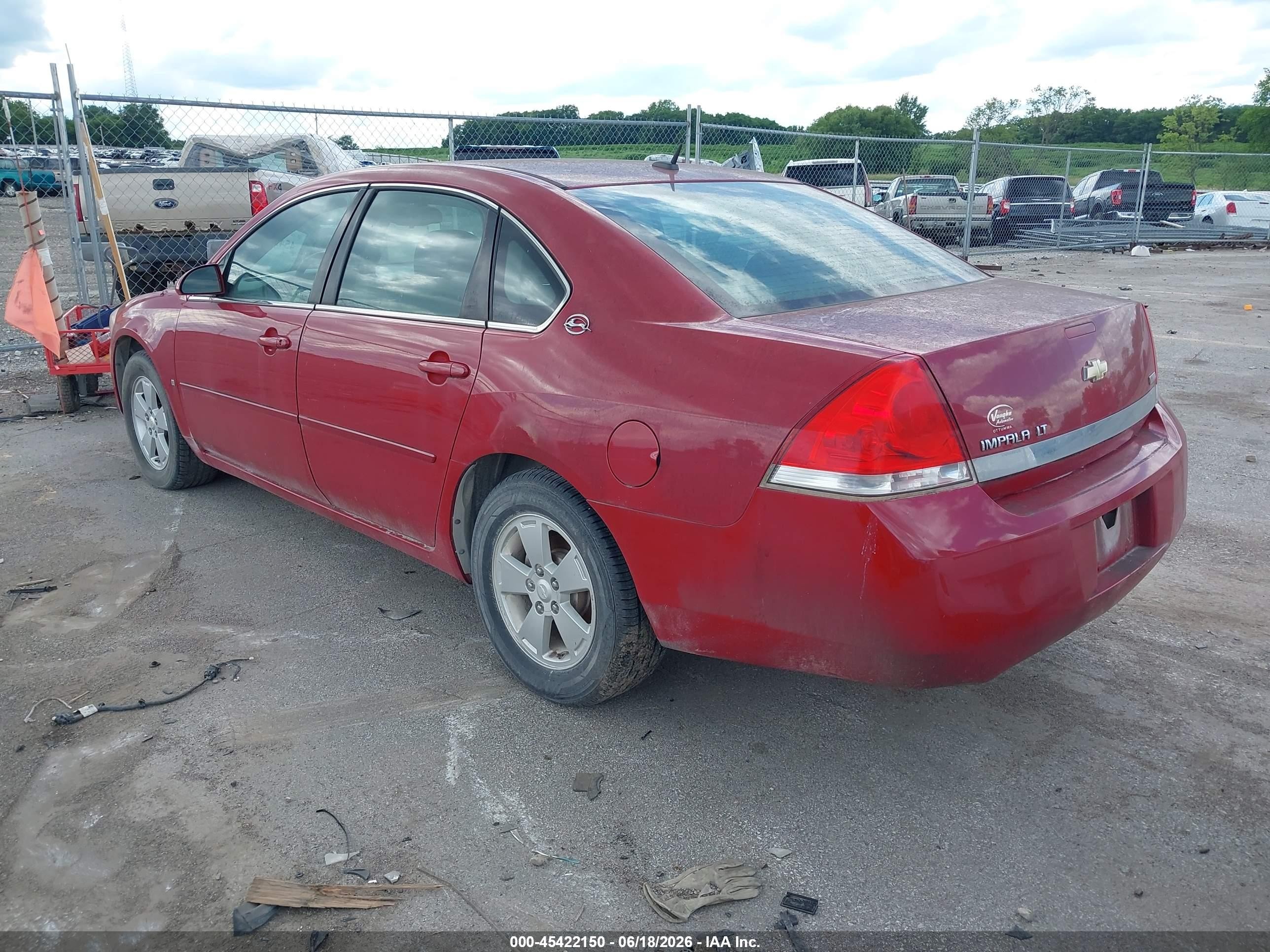 2007 Chevrolet Impala 3.5l Lt Red vin: 2G1WT58K379218883