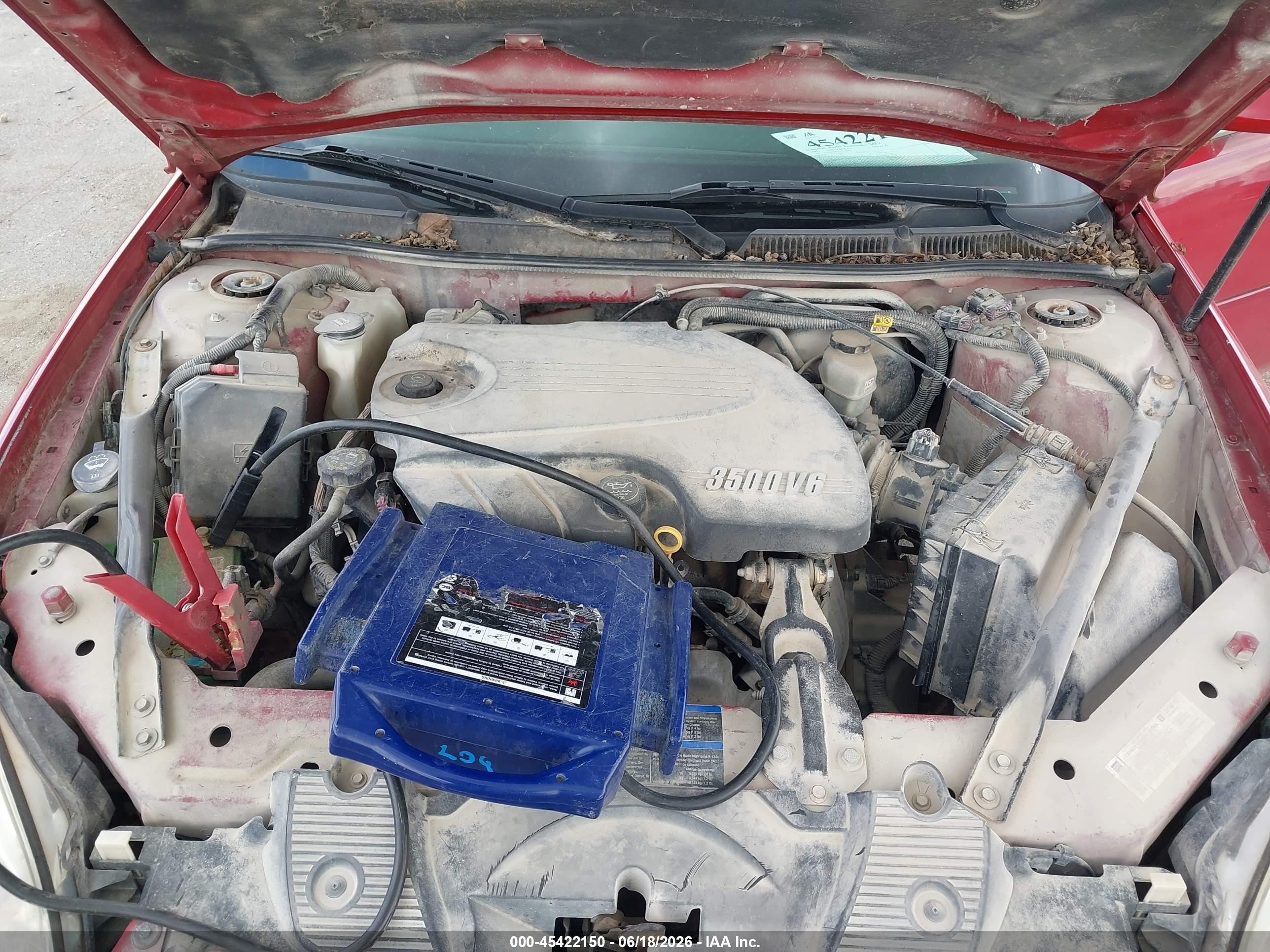 2007 Chevrolet Impala 3.5l Lt Red vin: 2G1WT58K379218883