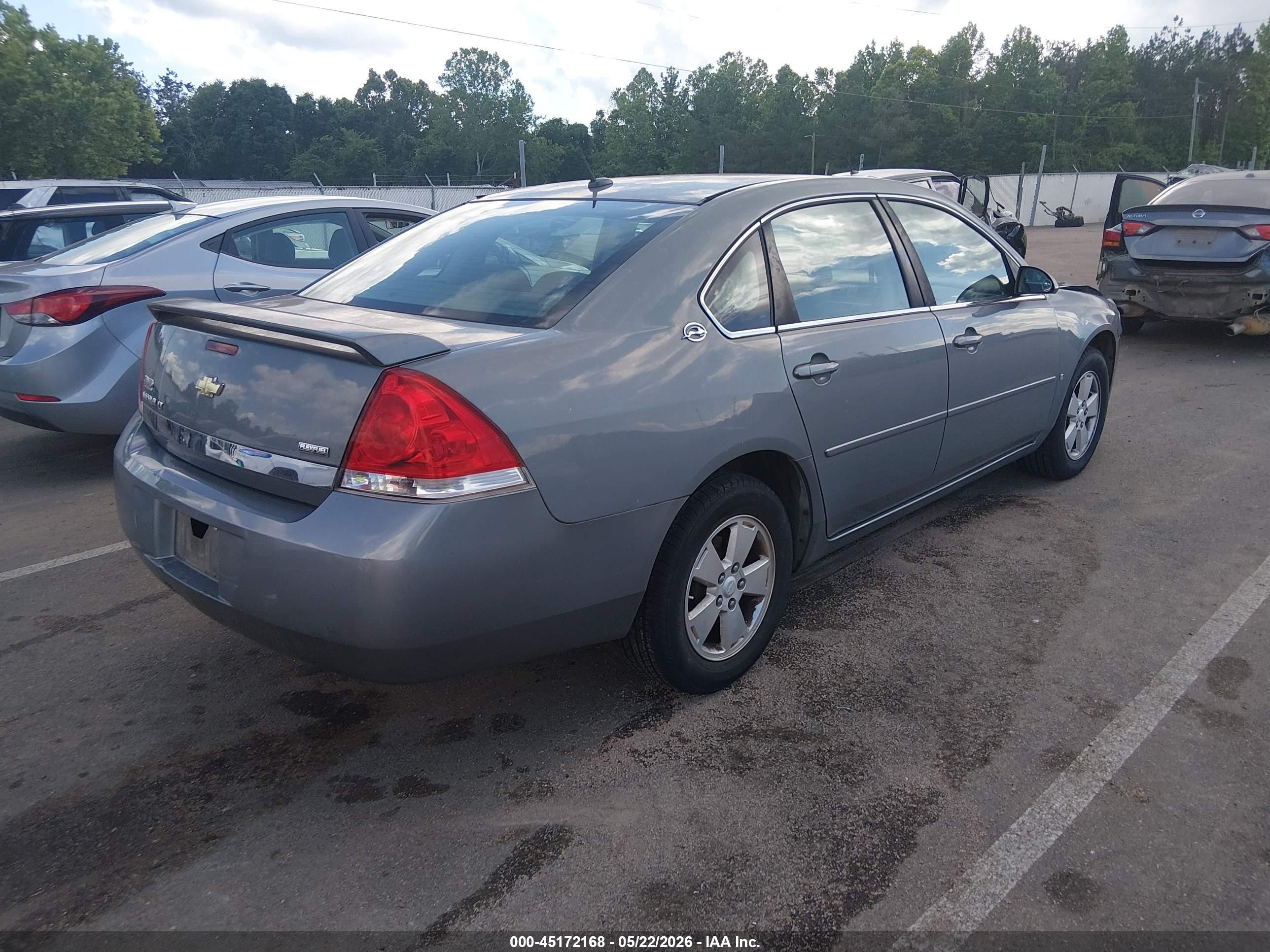 2007 Chevrolet Impala Lt Серый vin: 2G1WT58K379234761