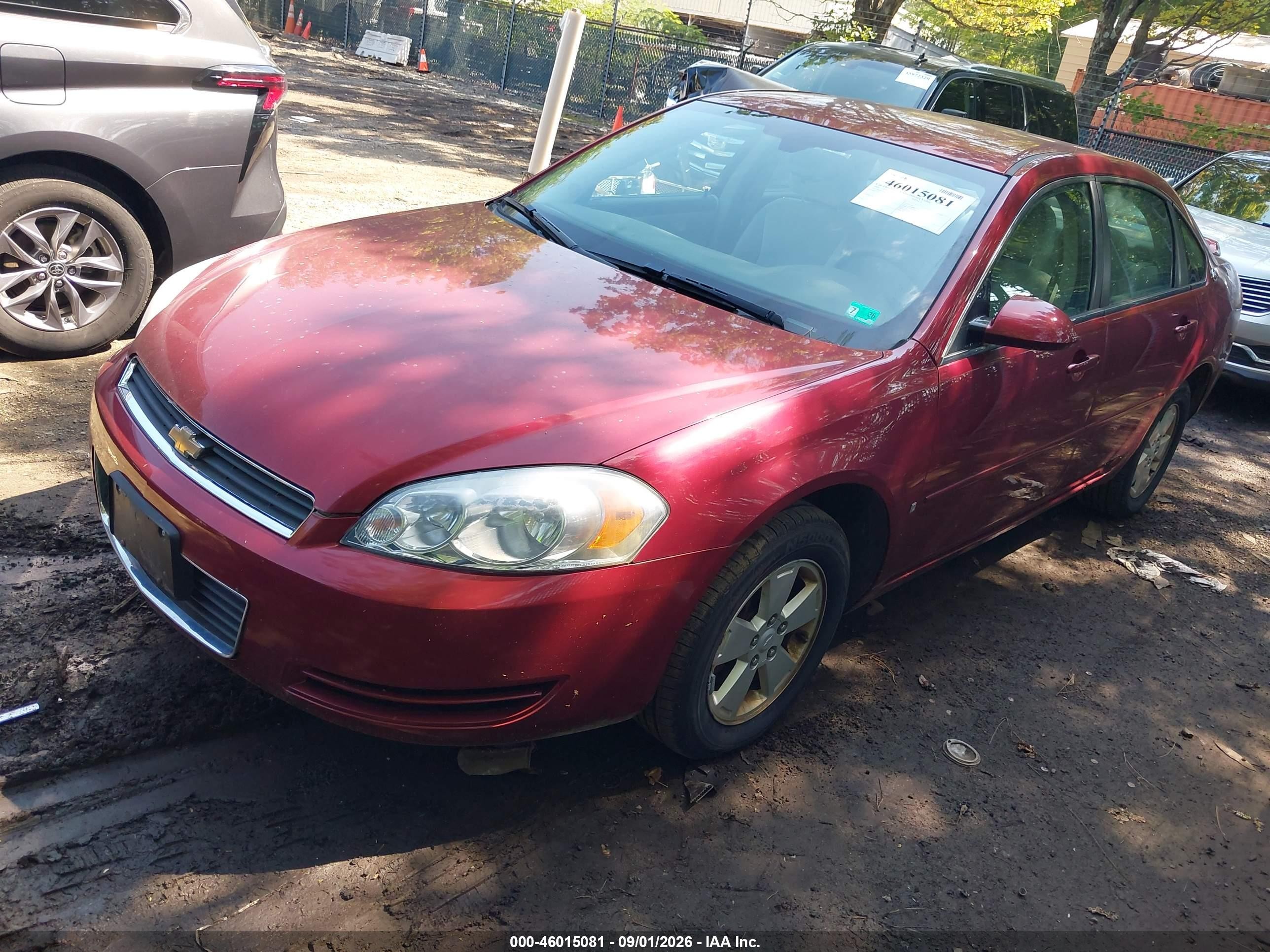 2008 Chevrolet Impala Lt Red vin: 2G1WT58K389233322