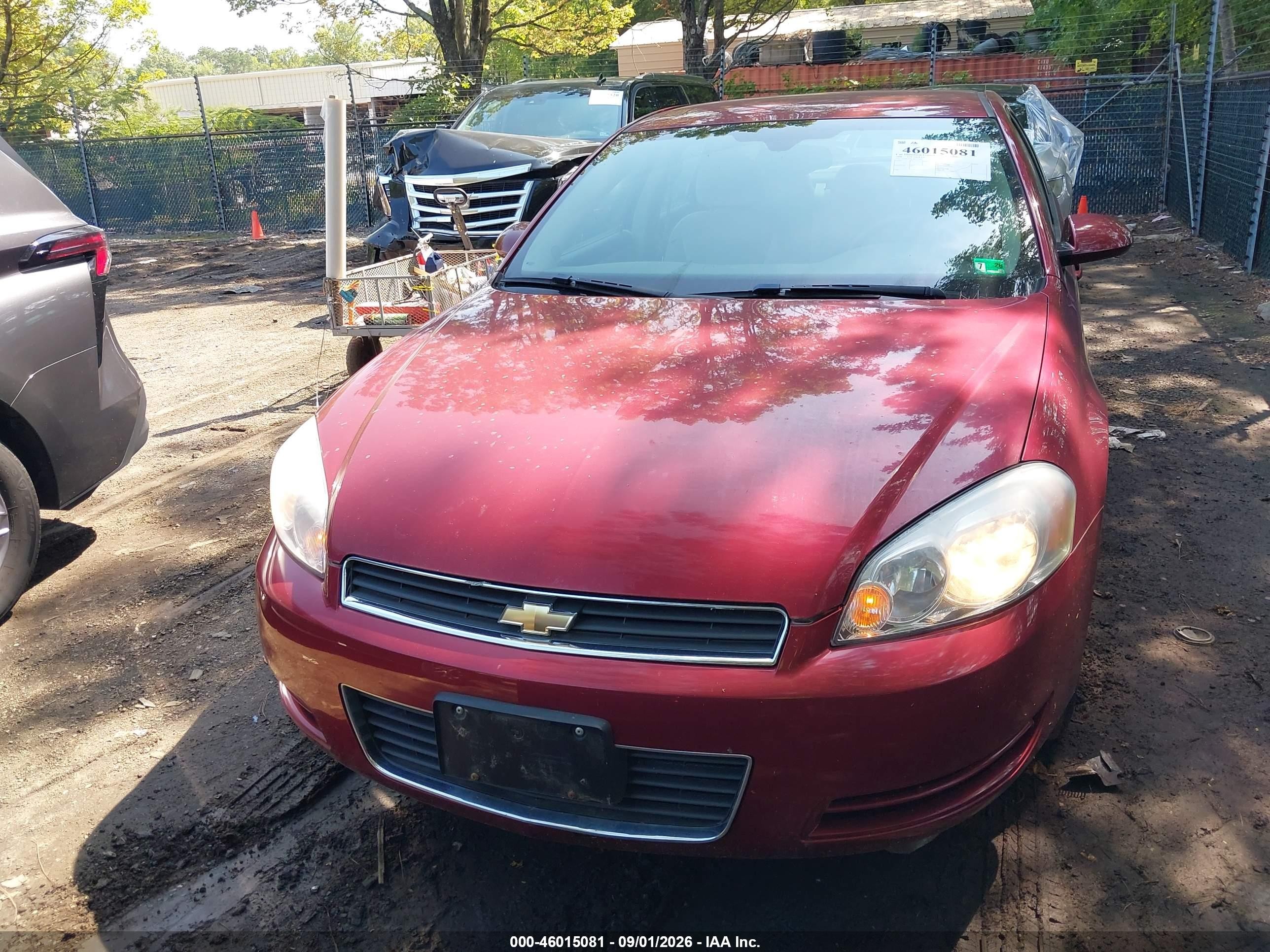 2008 Chevrolet Impala Lt Red vin: 2G1WT58K389233322