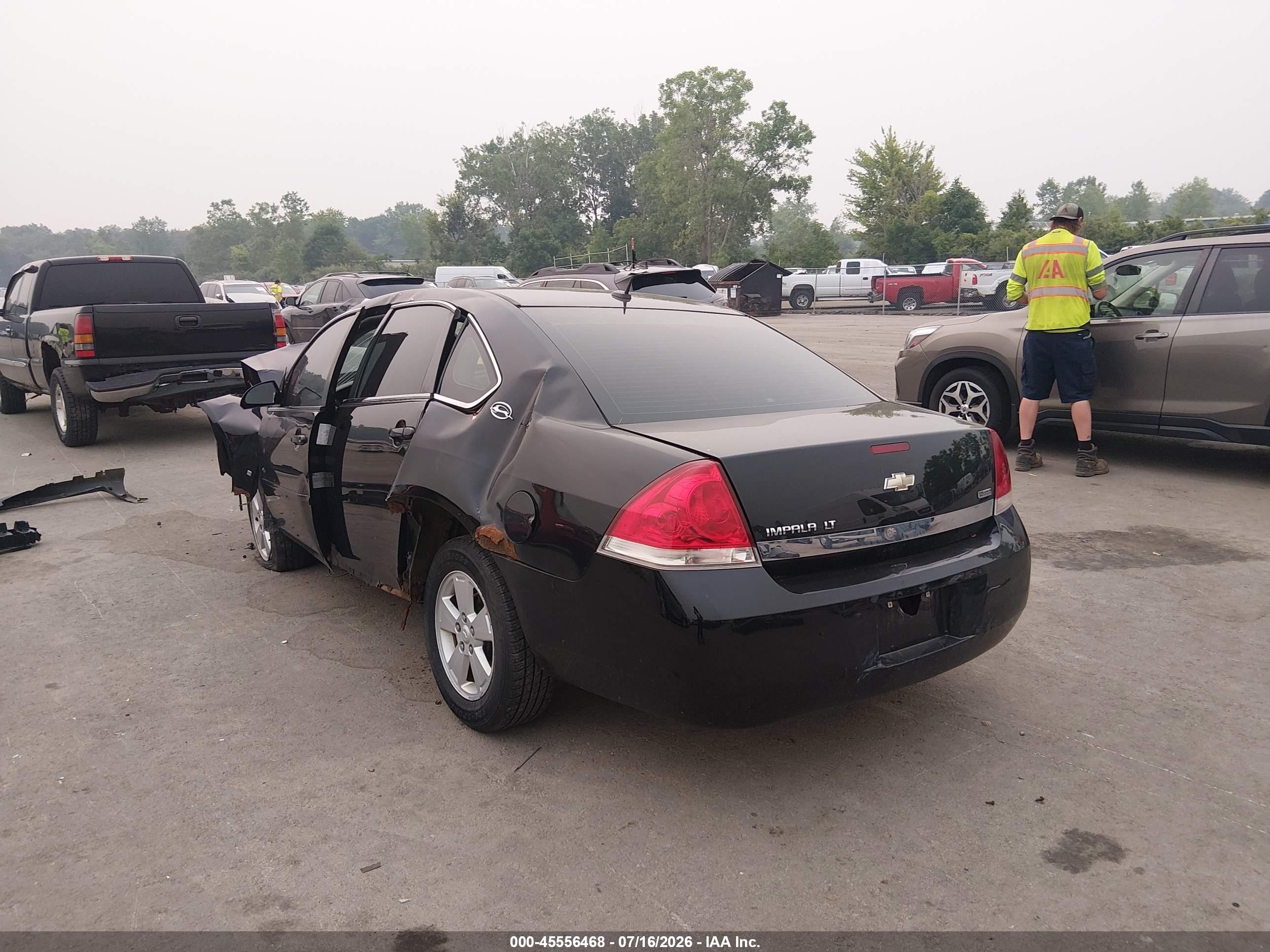2007 Chevrolet Impala 3.5l Lt Black vin: 2G1WT58K479141733