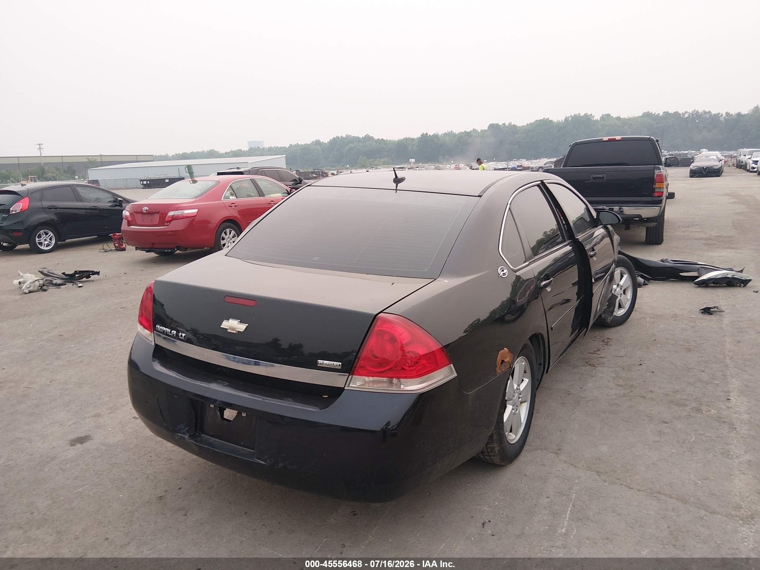 2007 Chevrolet Impala 3.5l Lt Black vin: 2G1WT58K479141733