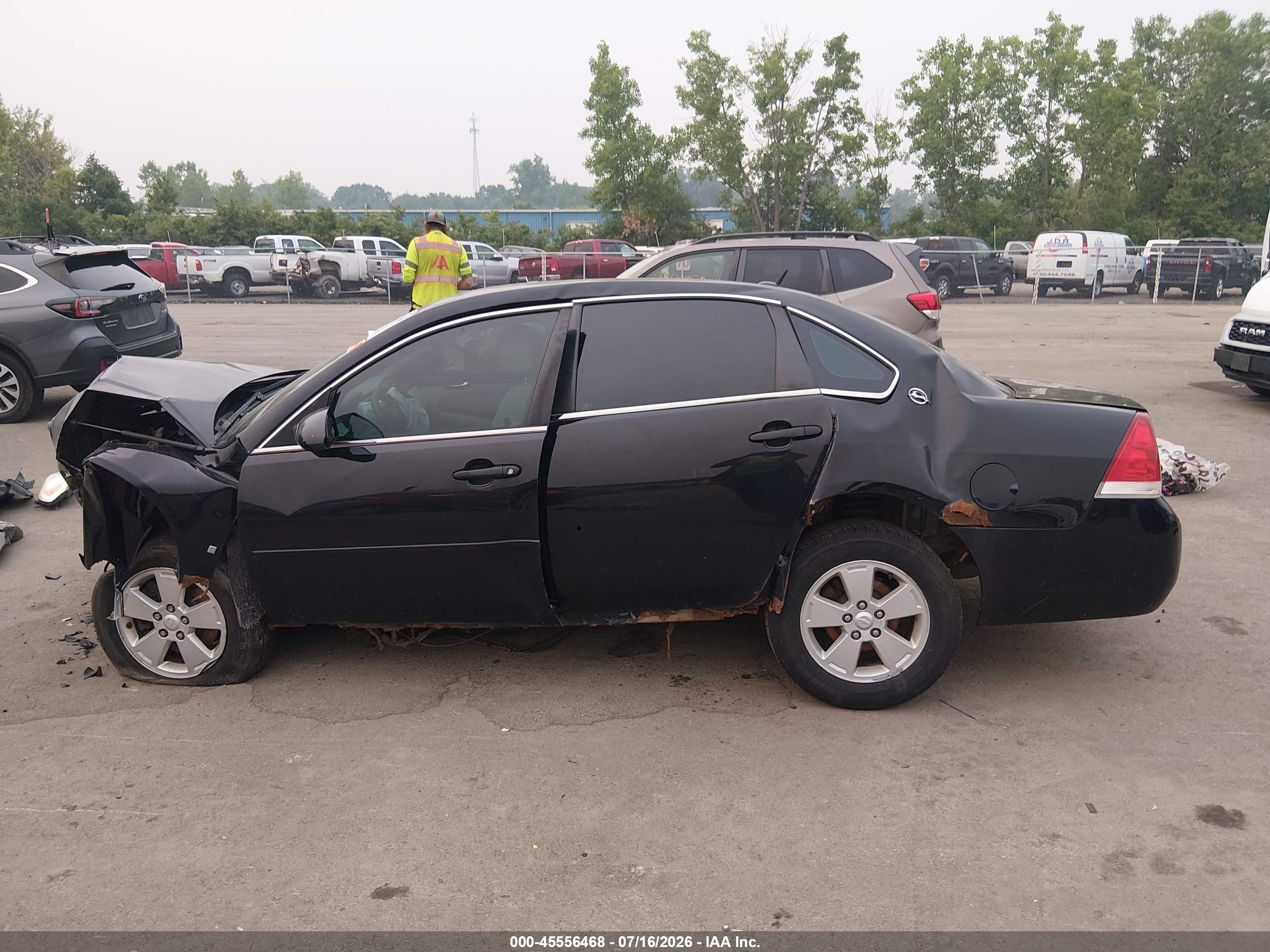 2007 Chevrolet Impala 3.5l Lt Black vin: 2G1WT58K479141733