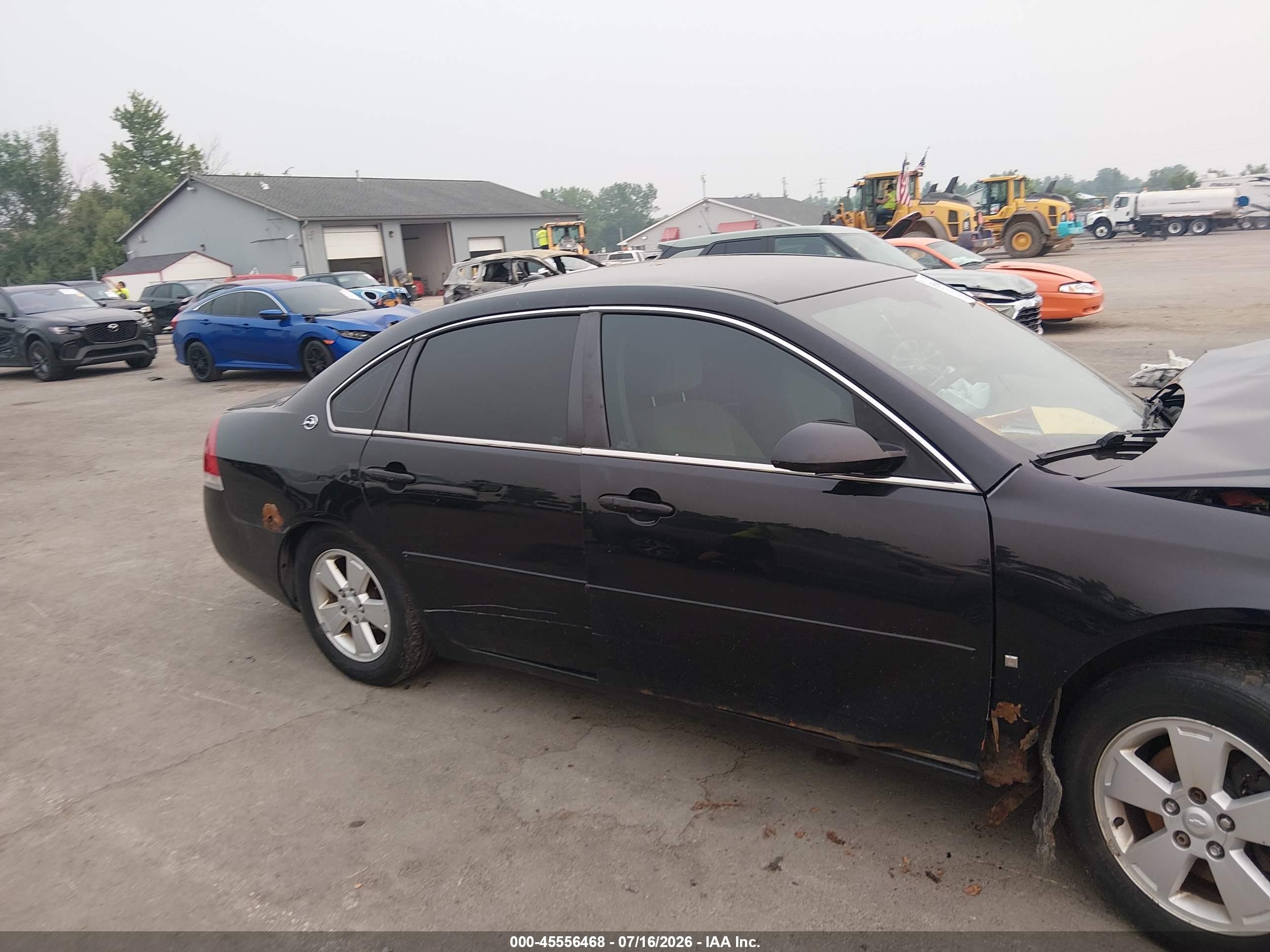 2007 Chevrolet Impala 3.5l Lt Black vin: 2G1WT58K479141733