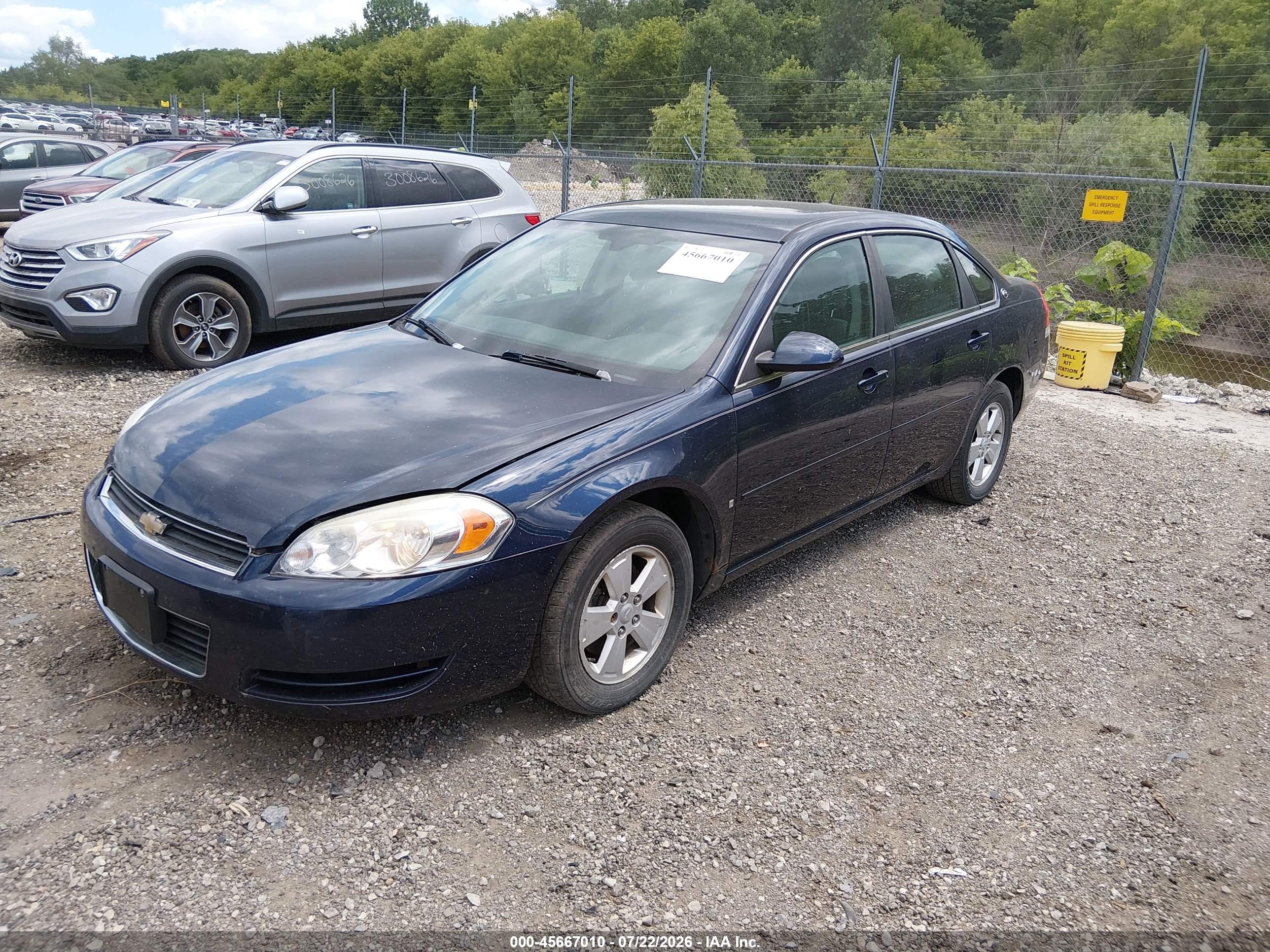 2008 Chevrolet Impala Lt Dark Blue vin: 2G1WT58K481298744