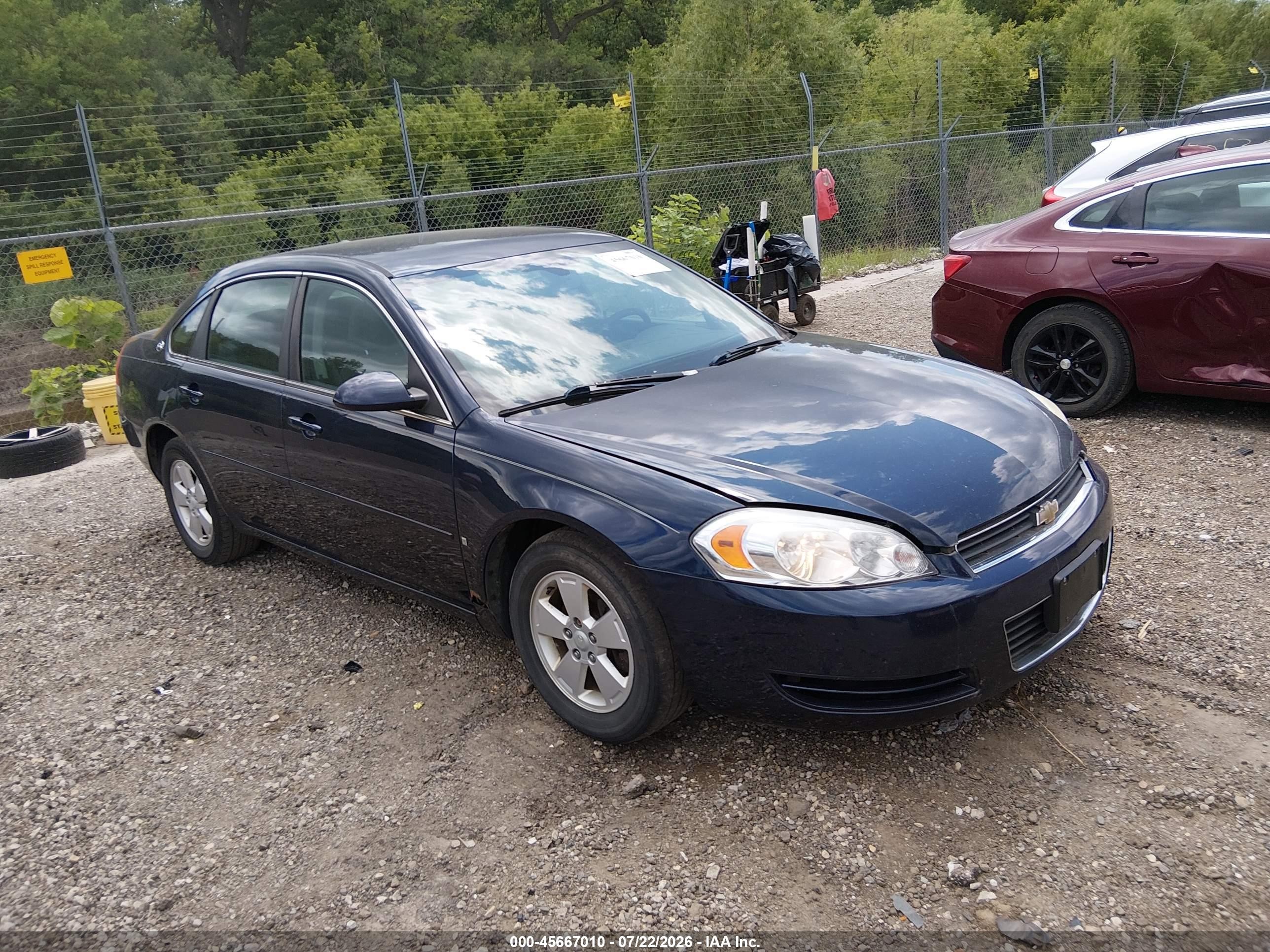 2008 Chevrolet Impala Lt Dark Blue vin: 2G1WT58K481298744