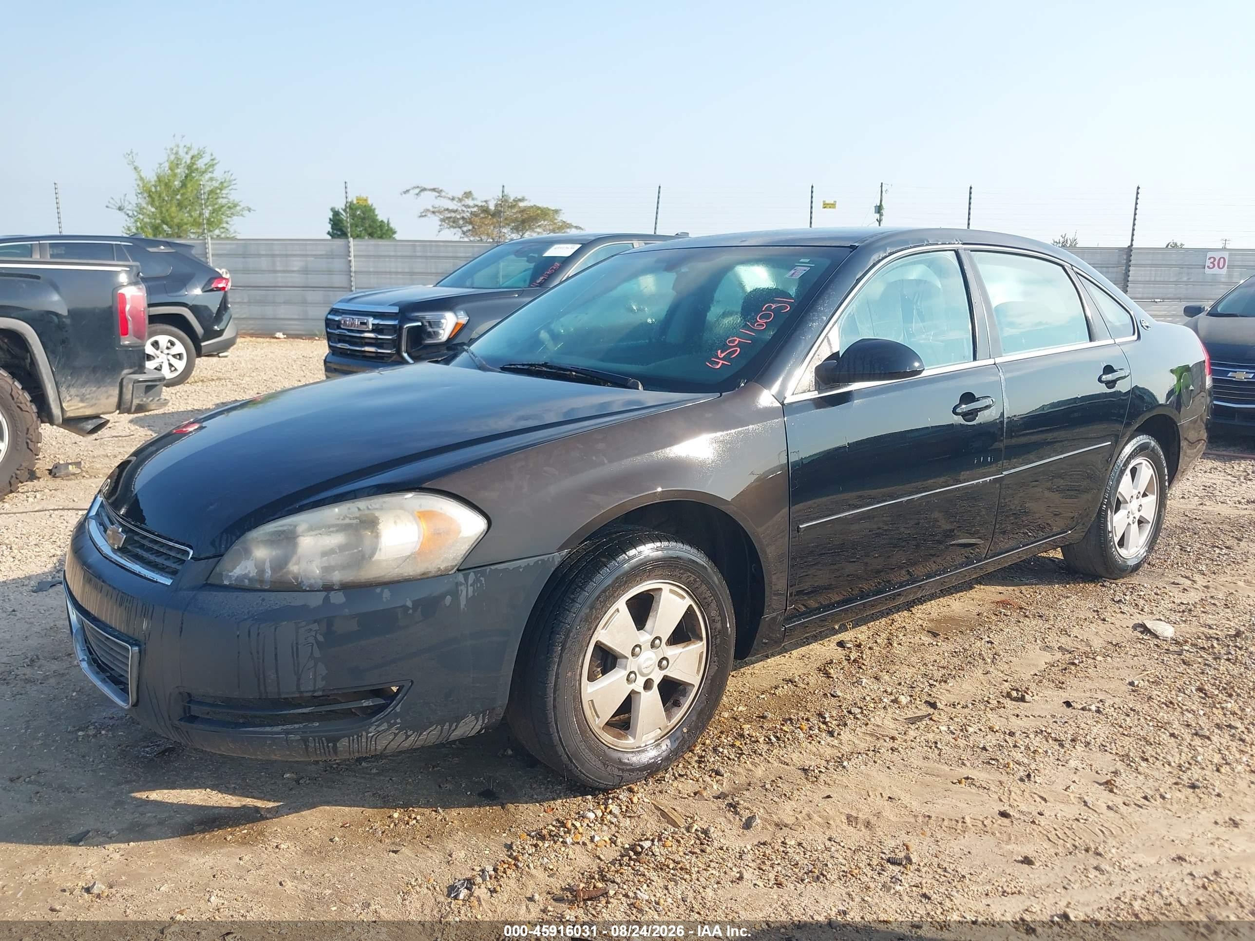 2008 Chevrolet Impala Lt Black vin: 2G1WT58K481352334