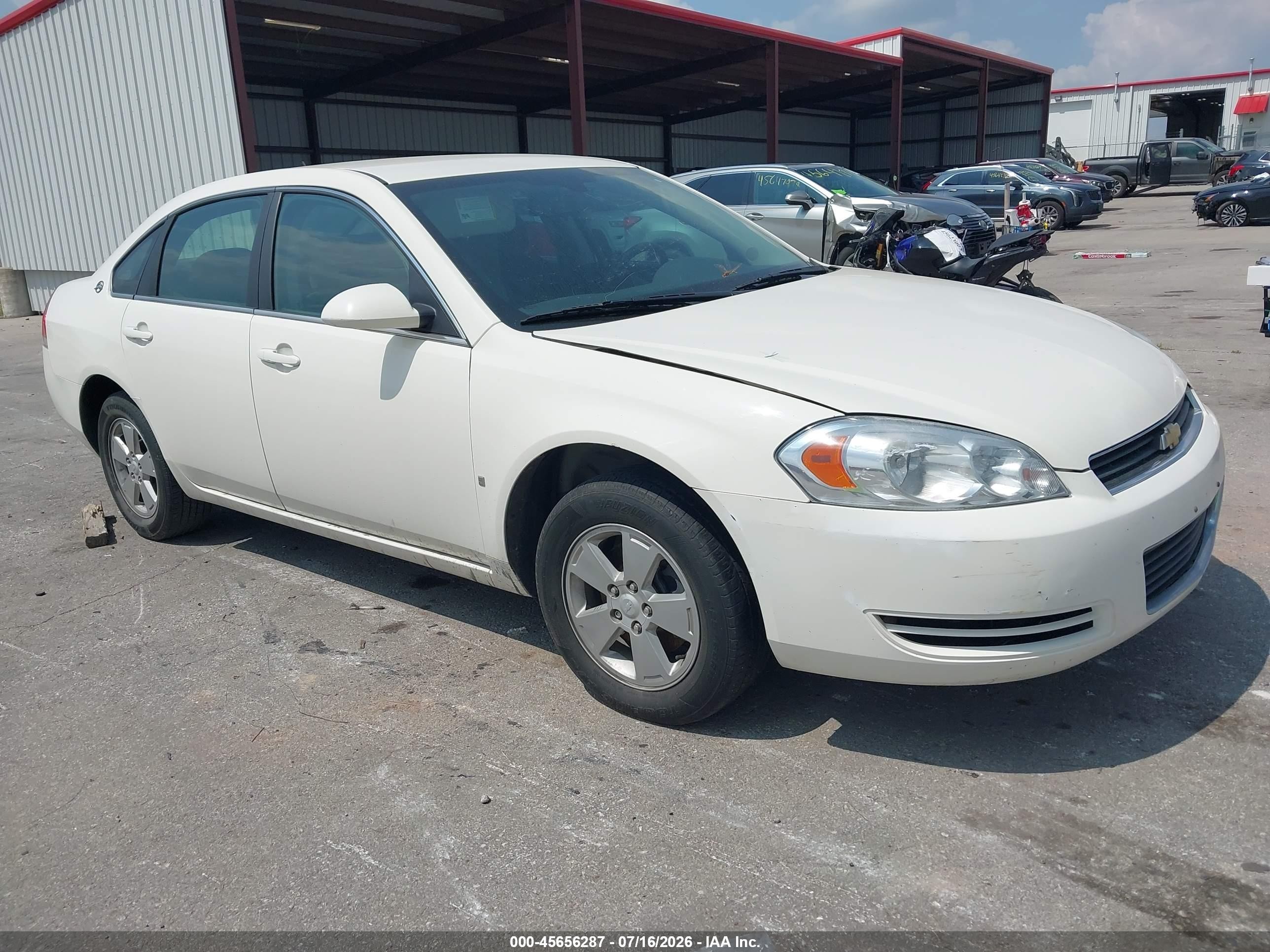 2008 Chevrolet Impala Lt White vin: 2G1WT58K481378450