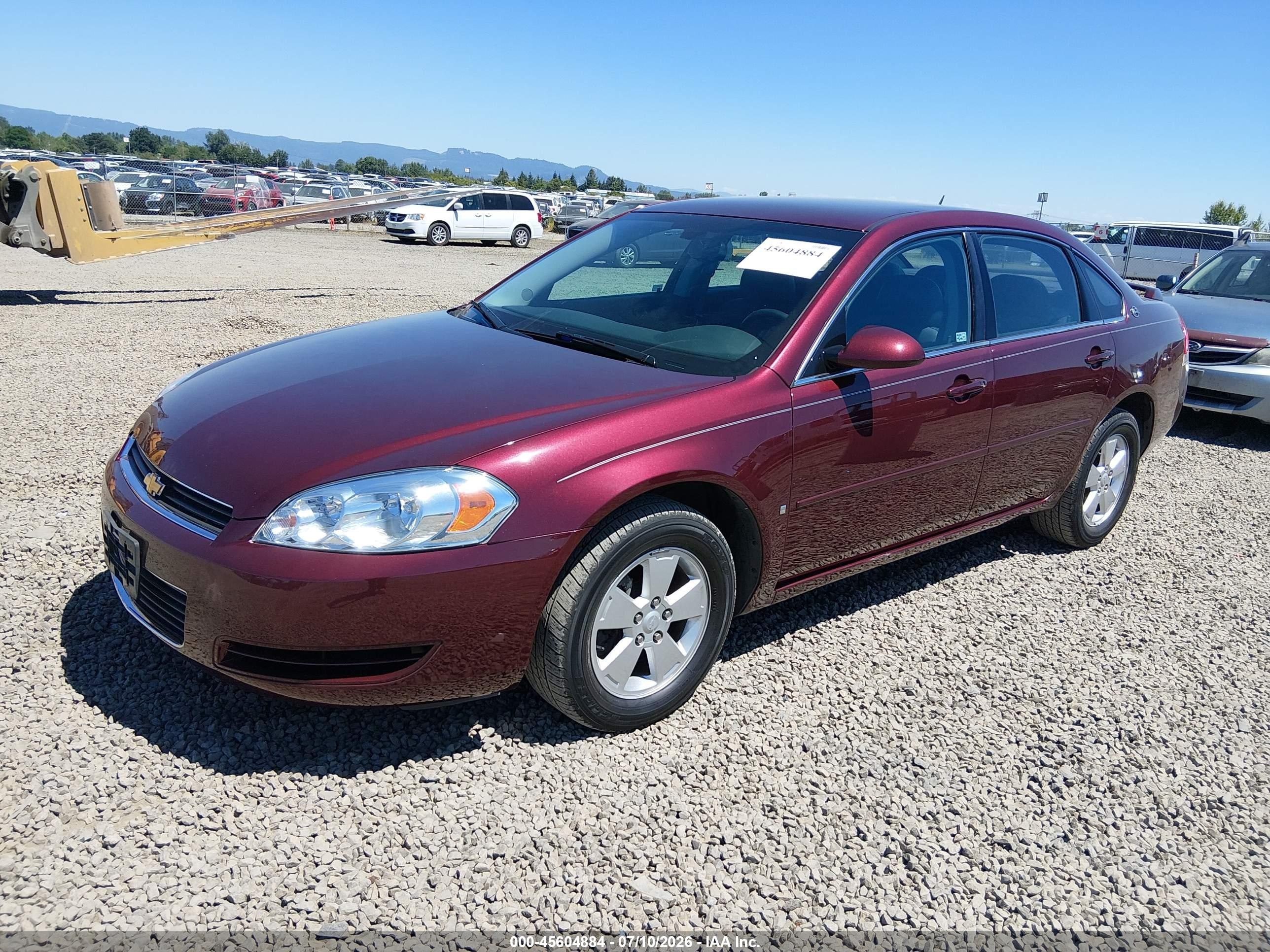 2007 Chevrolet Impala 3.5l Lt Темно-бордовый vin: 2G1WT58K579339317