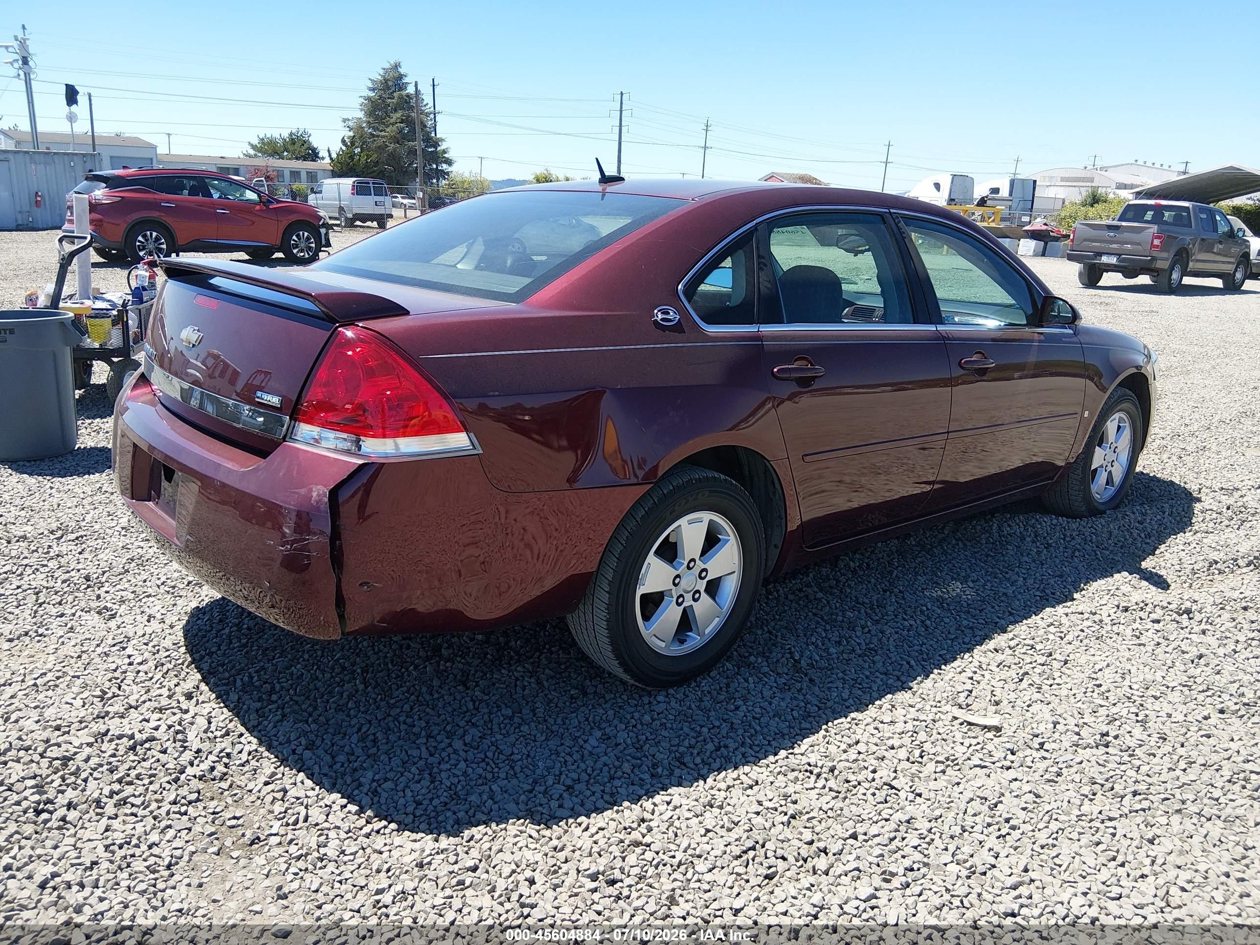 2007 Chevrolet Impala 3.5l Lt Темно-бордовый vin: 2G1WT58K579339317