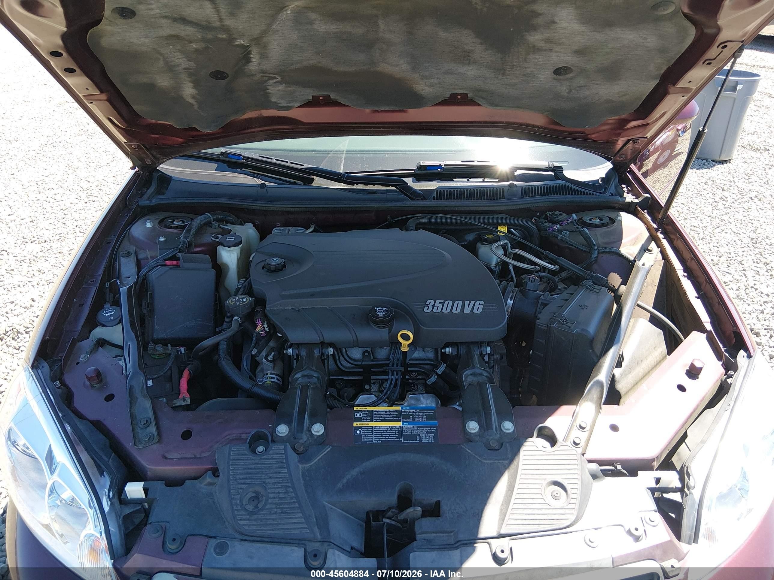2007 Chevrolet Impala 3.5l Lt Темно-бордовый vin: 2G1WT58K579339317
