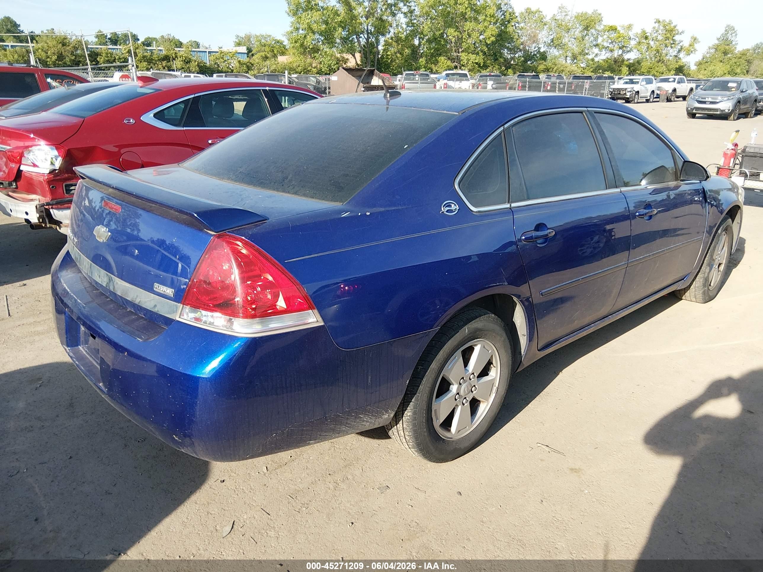 2007 Chevrolet Impala Lt Blue vin: 2G1WT58K579372107