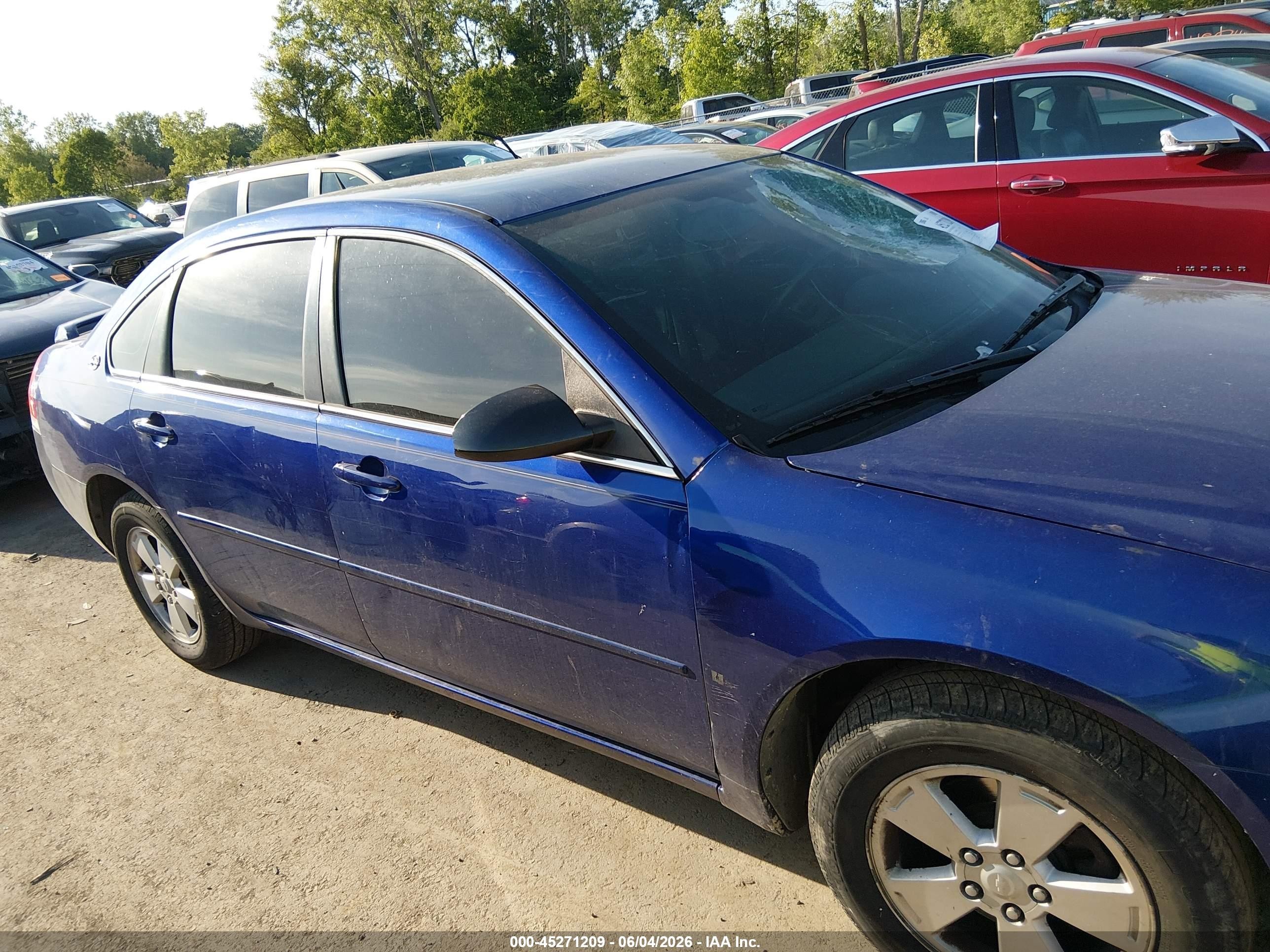 2007 Chevrolet Impala Lt Blue vin: 2G1WT58K579372107