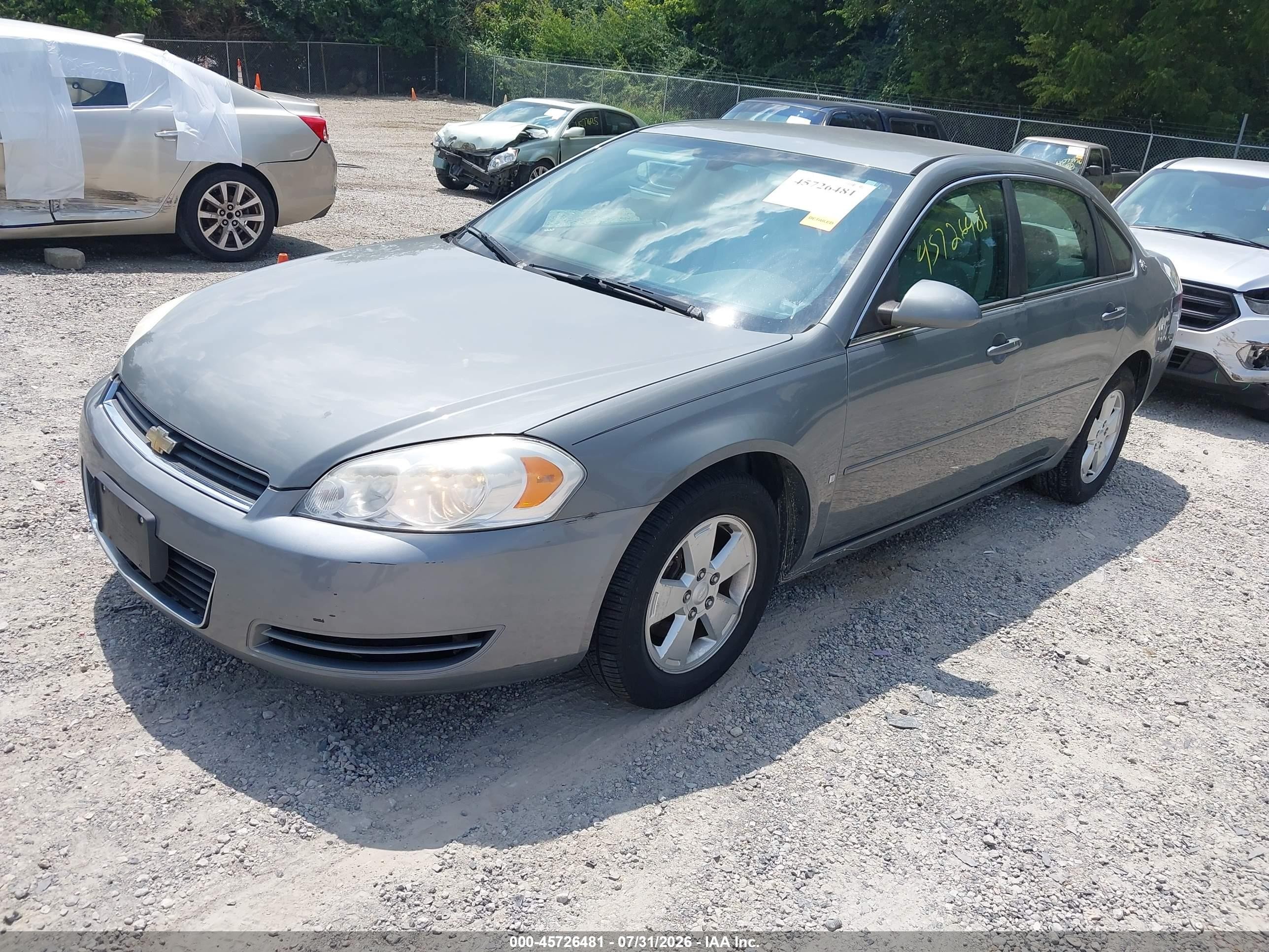 2008 Chevrolet Impala Lt Gray vin: 2G1WT58K581314014