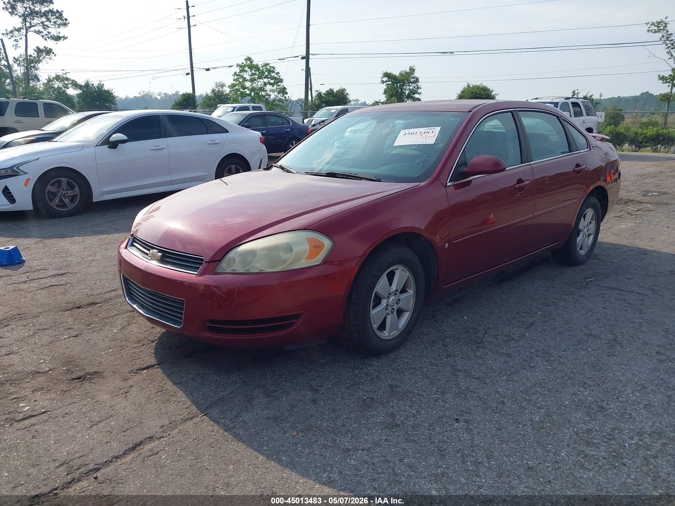 2008 Chevrolet Impala Lt Burgundy vin: 2G1WT58K581317186