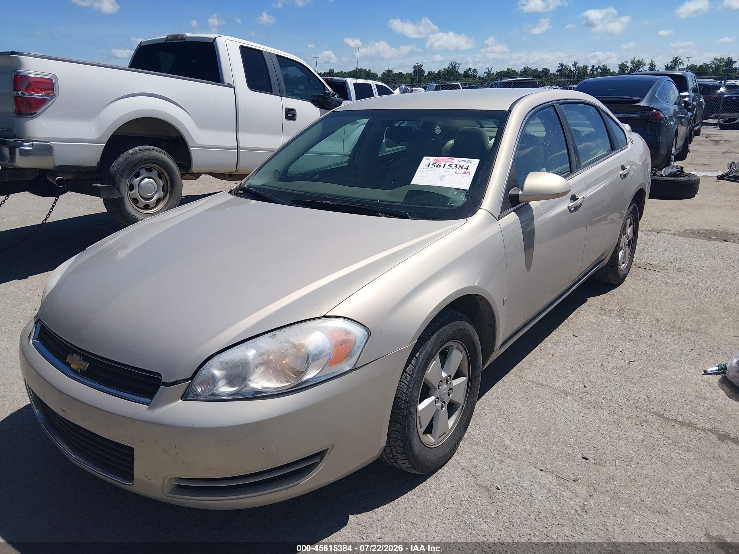 2008 Chevrolet Impala Lt Champagne vin: 2G1WT58K589274650