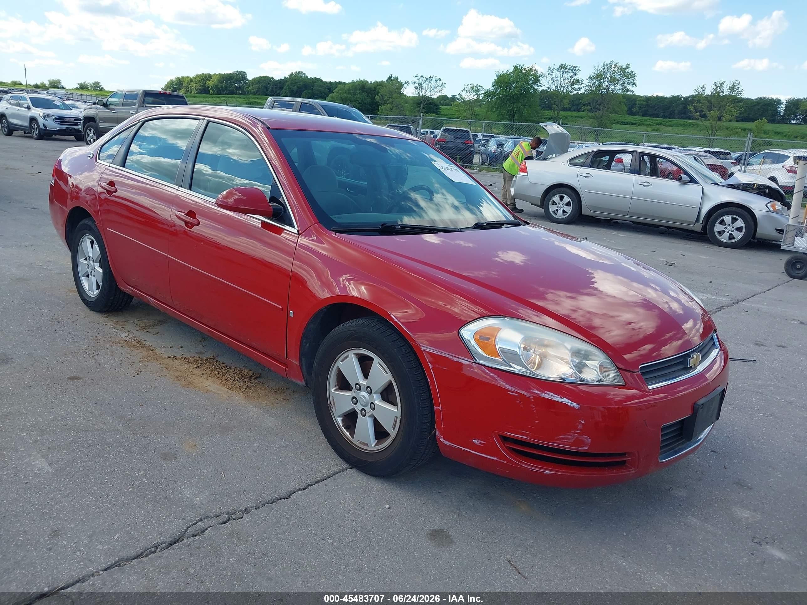 2007 Chevrolet Impala 3.5l Lt Красный vin: 2G1WT58K679313969