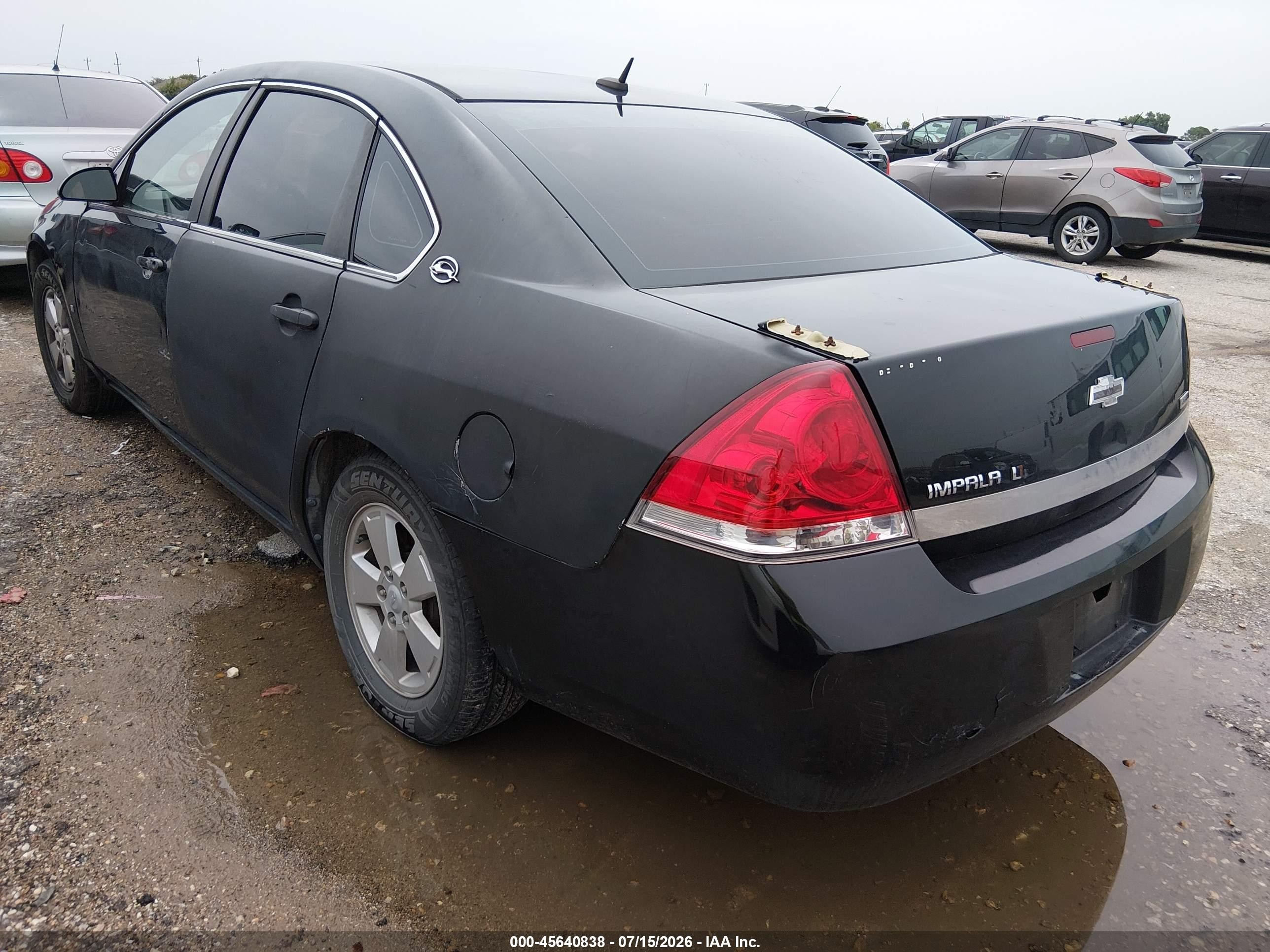 2008 Chevrolet Impala Lt Black vin: 2G1WT58K781296518