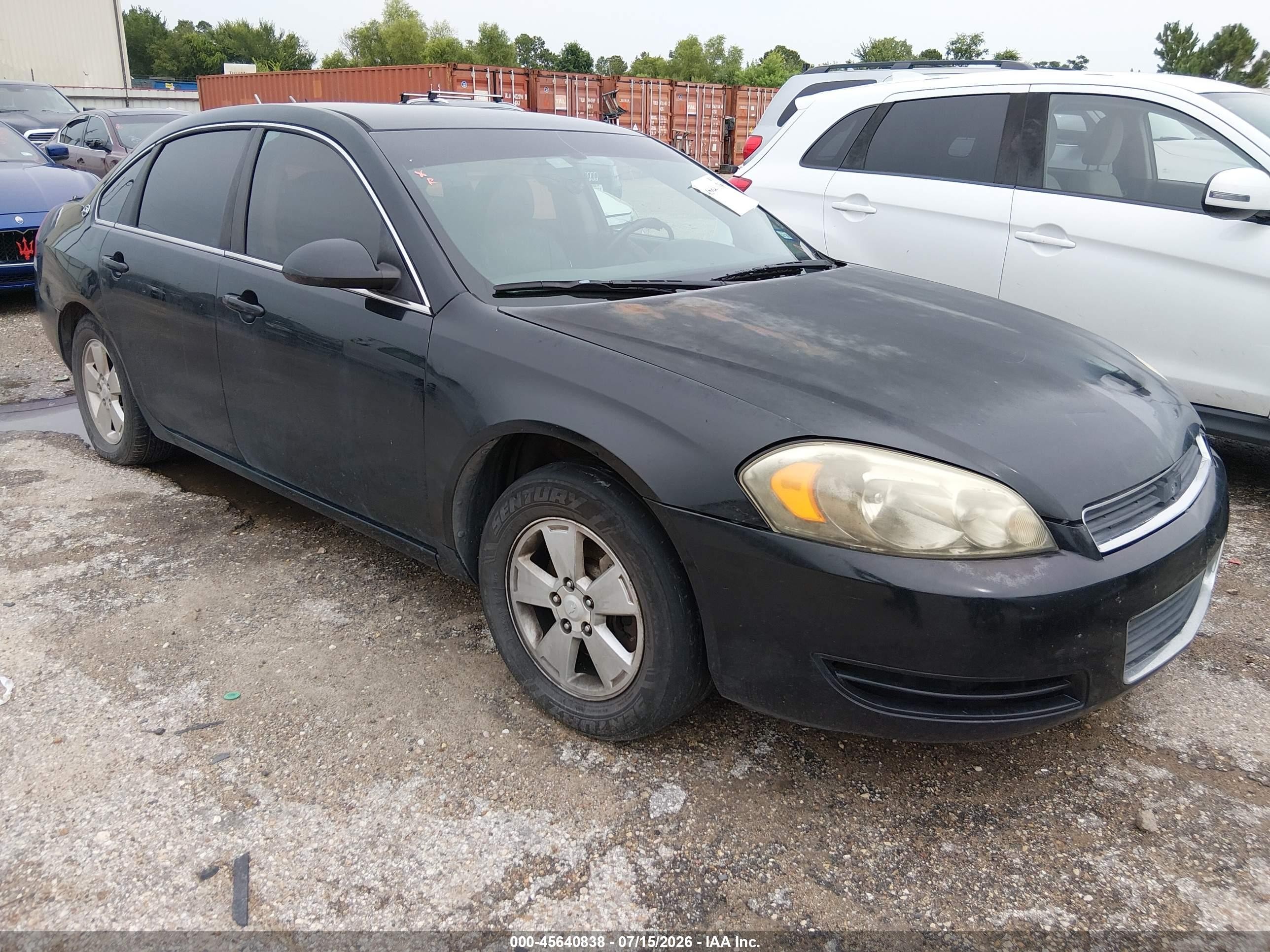2008 Chevrolet Impala Lt Black vin: 2G1WT58K781296518