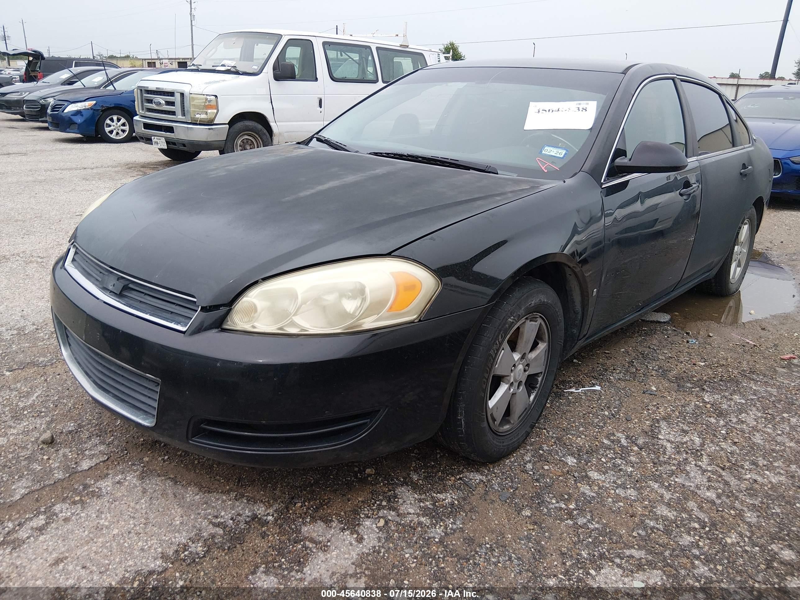 2008 Chevrolet Impala Lt Black vin: 2G1WT58K781296518