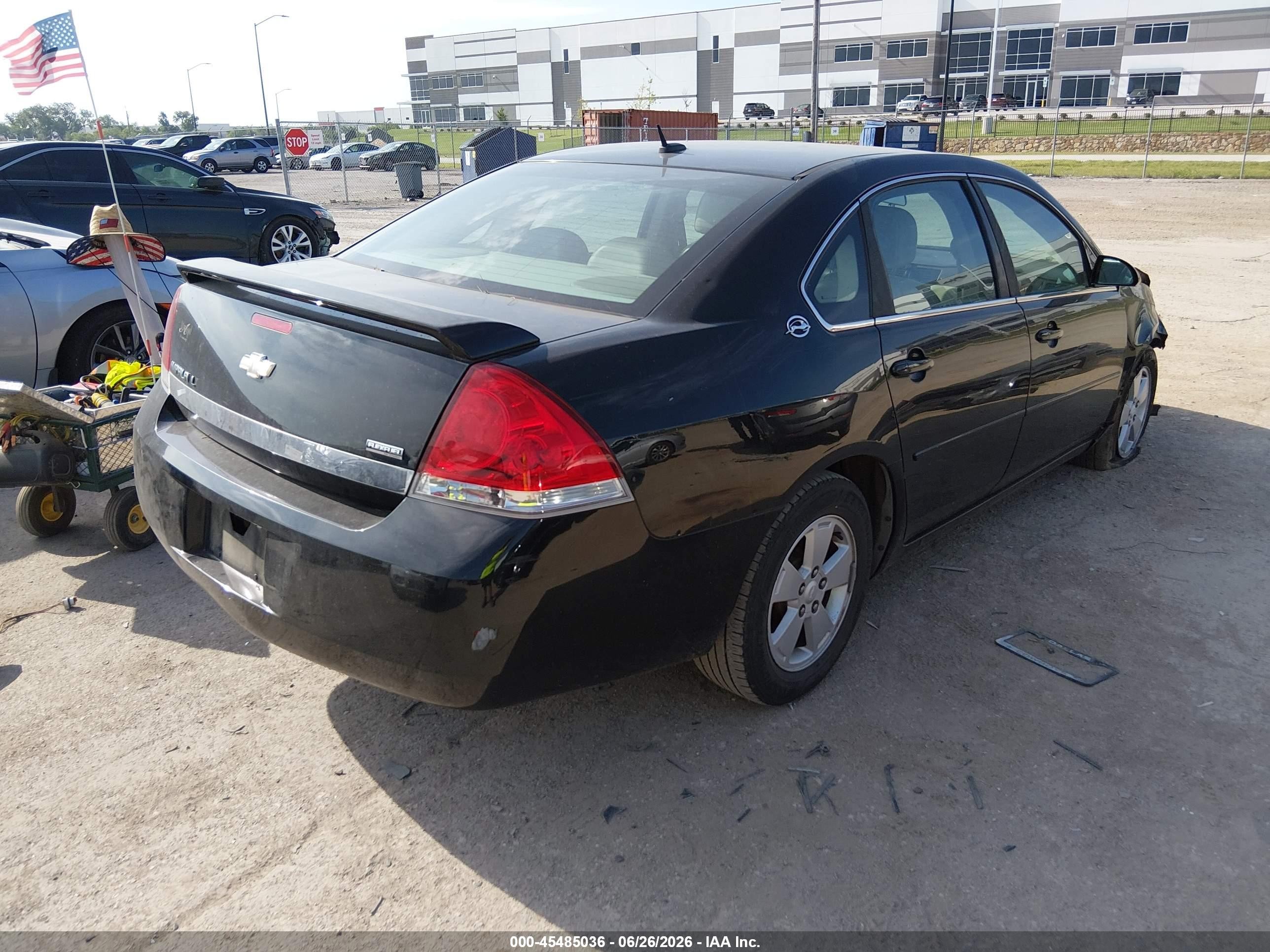 2008 Chevrolet Impala Lt Black vin: 2G1WT58K789254223