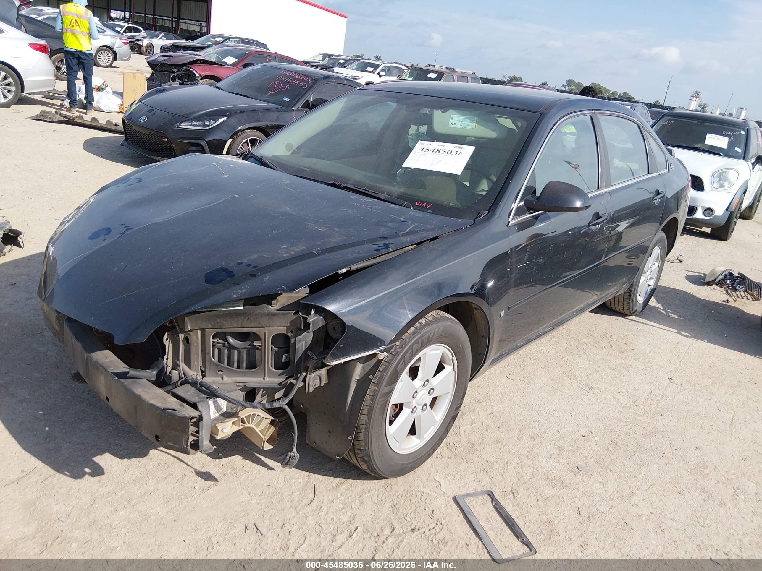 2008 Chevrolet Impala Lt Black vin: 2G1WT58K789254223